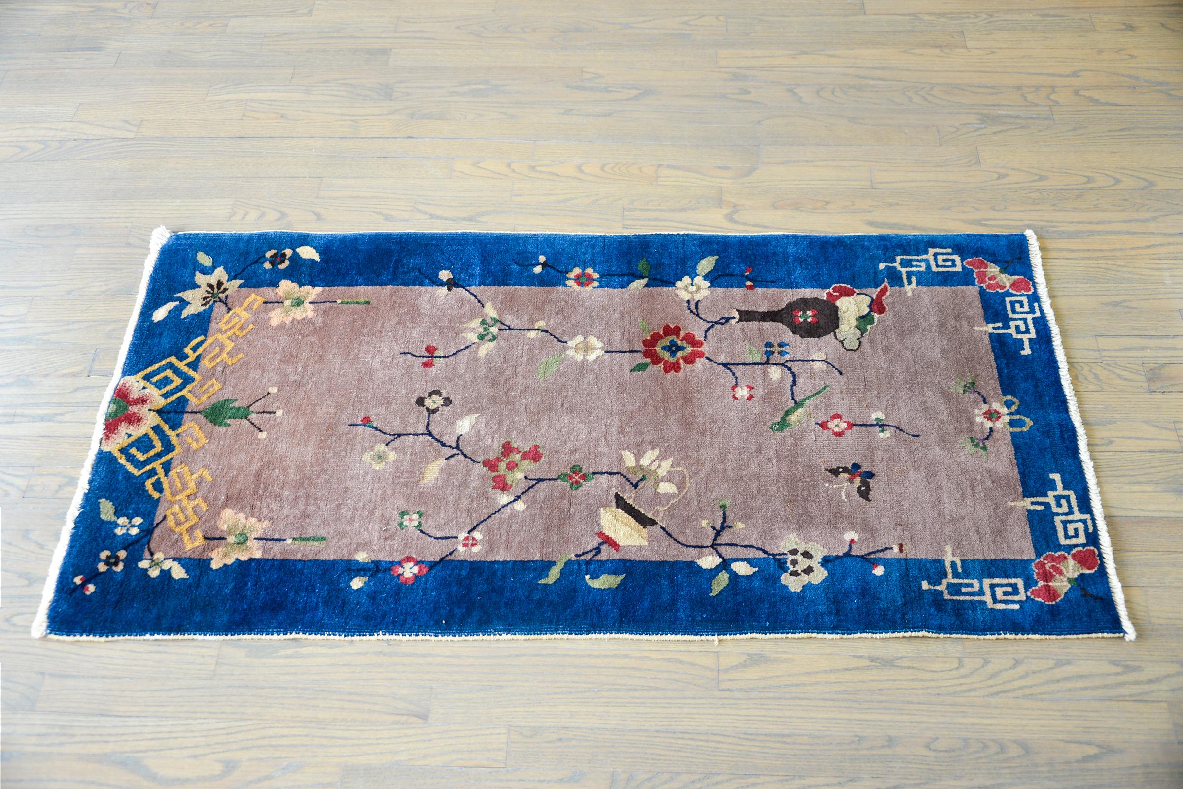 Tapis Art Déco chinois du début du 20ème siècle en vente 4