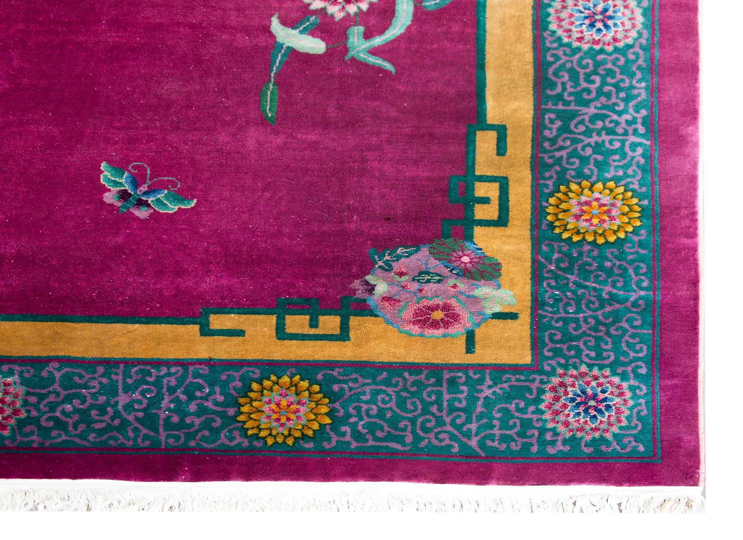 Chinesischer Art-déco-Teppich des frühen 20. Jahrhunderts im Angebot 5