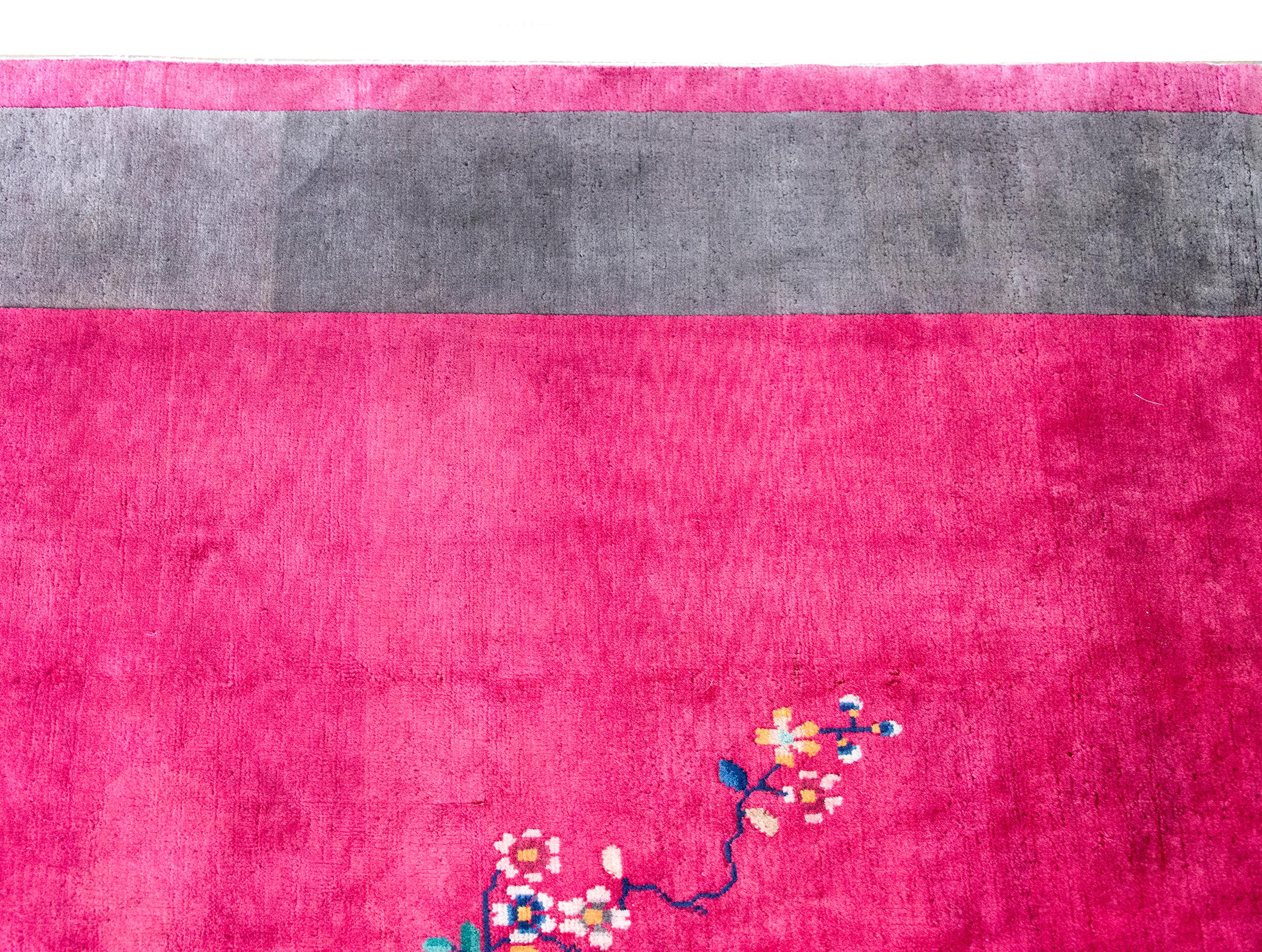 Tapis Art Déco chinois du début du 20ème siècle en vente 4