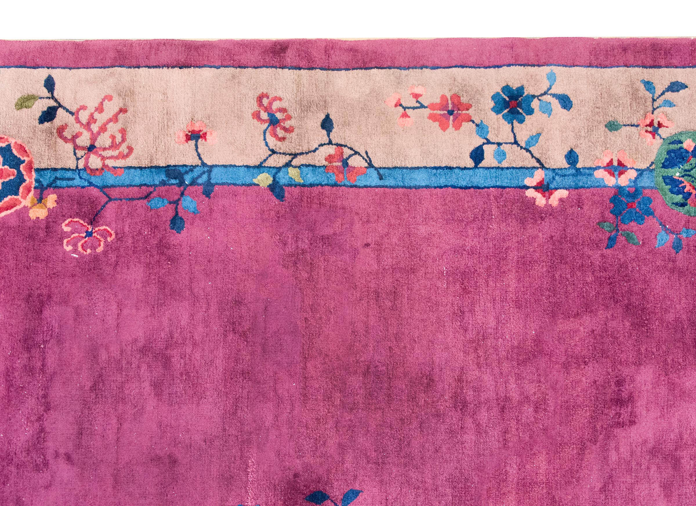 Tapis Art Déco chinois du début du 20ème siècle en vente 4