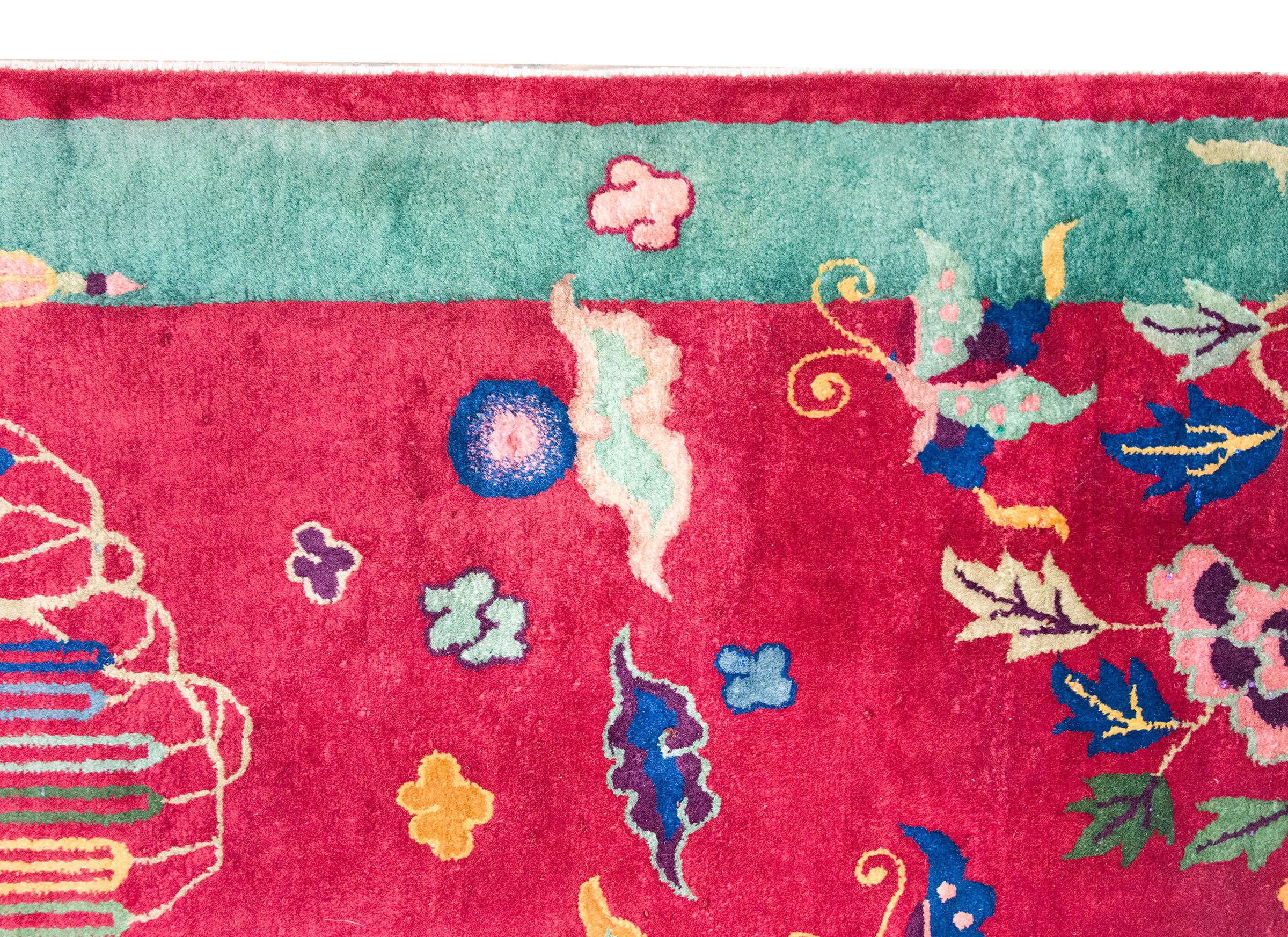 Tapis Art Déco chinois du début du 20ème siècle en vente 4