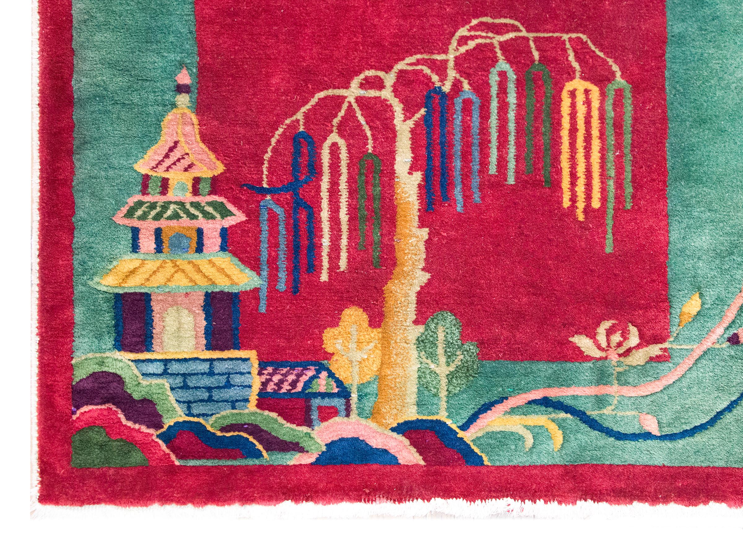 Tapis Art Déco chinois du début du 20ème siècle en vente 5