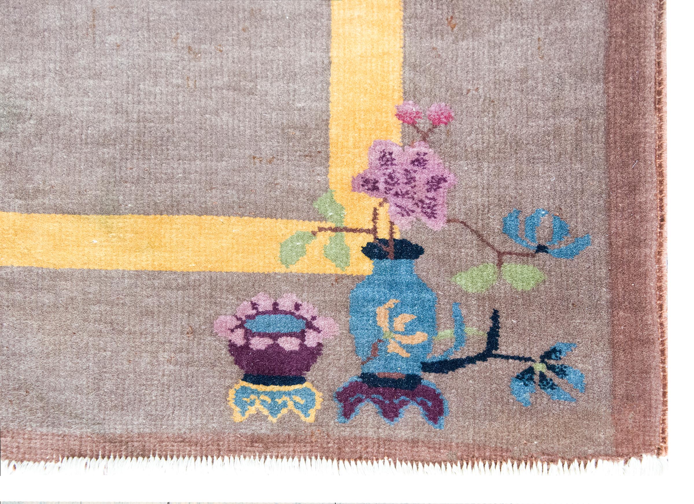 Tapis Art Déco chinois du début du 20ème siècle en vente 6