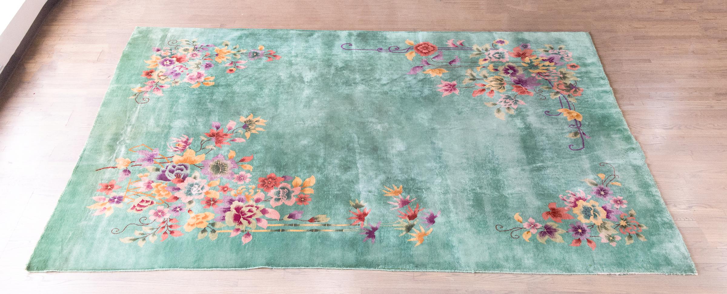 Tapis Art Déco chinois du début du 20ème siècle en vente 7