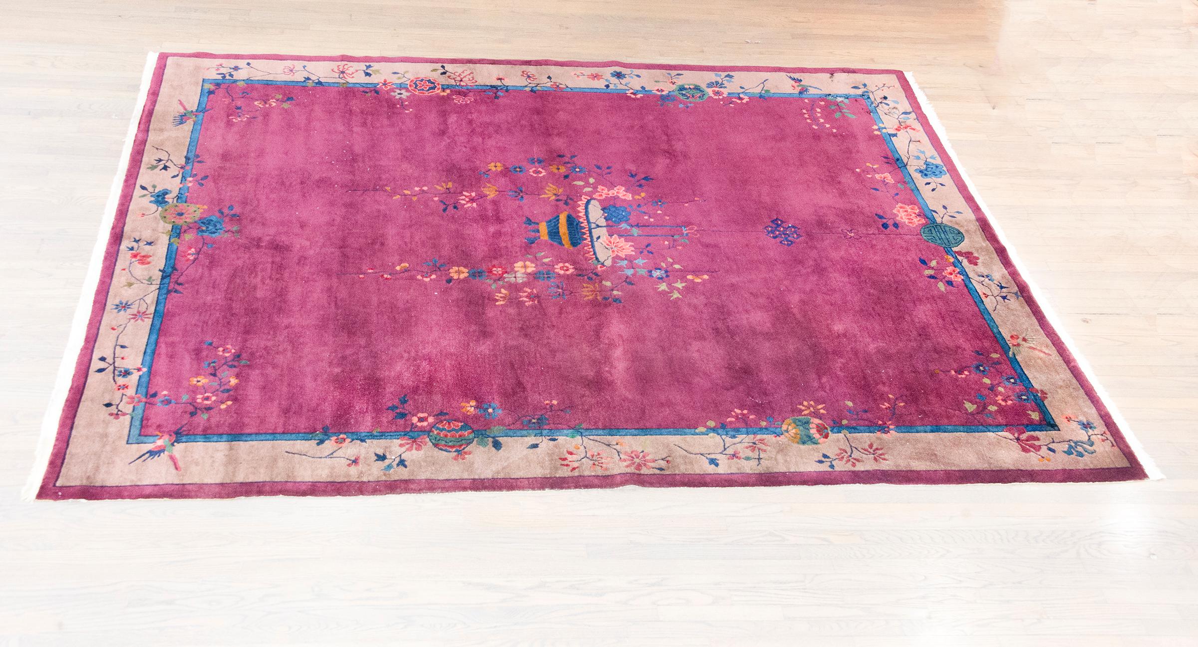 Tapis Art Déco chinois du début du 20ème siècle en vente 7