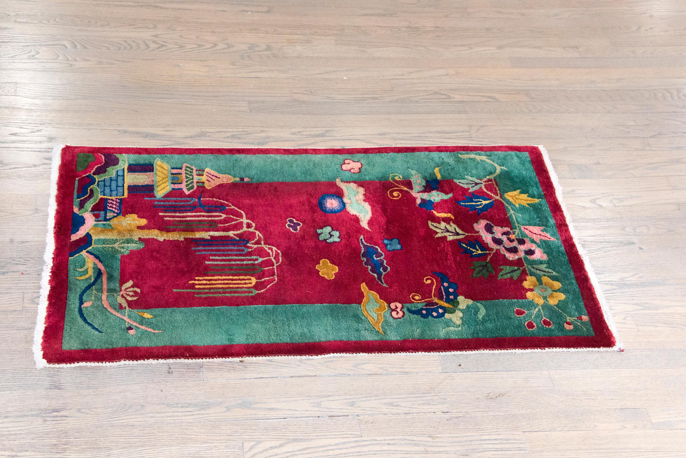 Tapis Art Déco chinois du début du 20ème siècle en vente 7