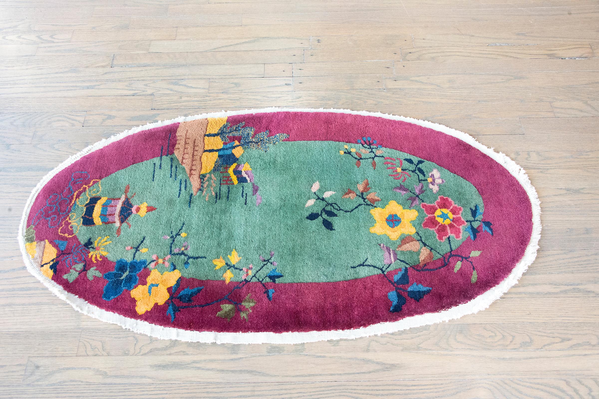 Tapis Art Déco chinois du début du 20ème siècle en vente 7