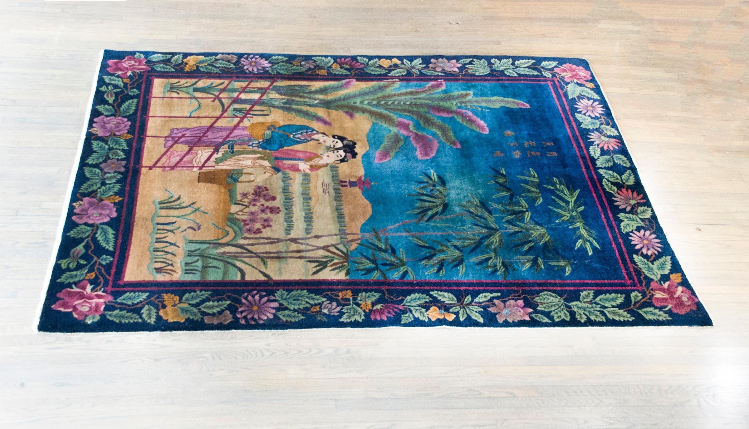 Early 20th Century Chinese Art Deco Rug im Angebot 7