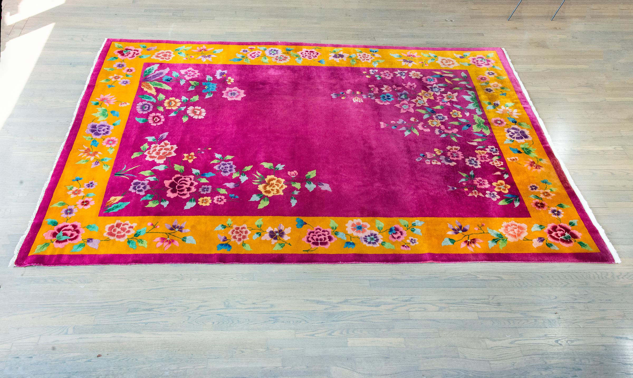 Early 20th Century Chinese Art Deco Rug im Angebot 7