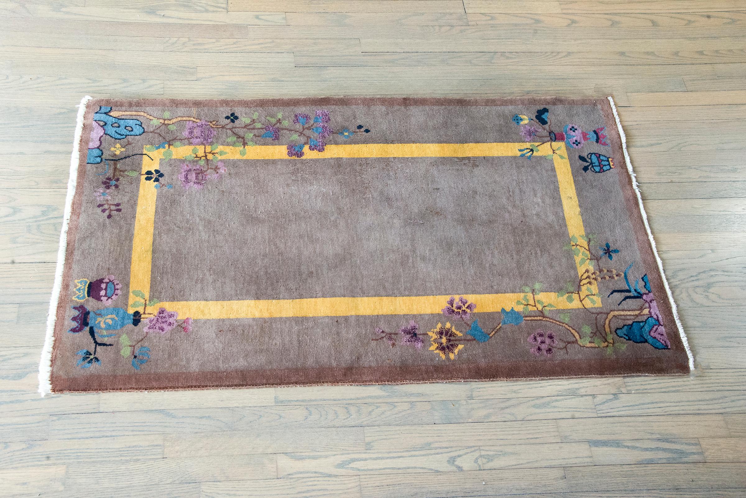 Tapis Art Déco chinois du début du 20ème siècle en vente 8