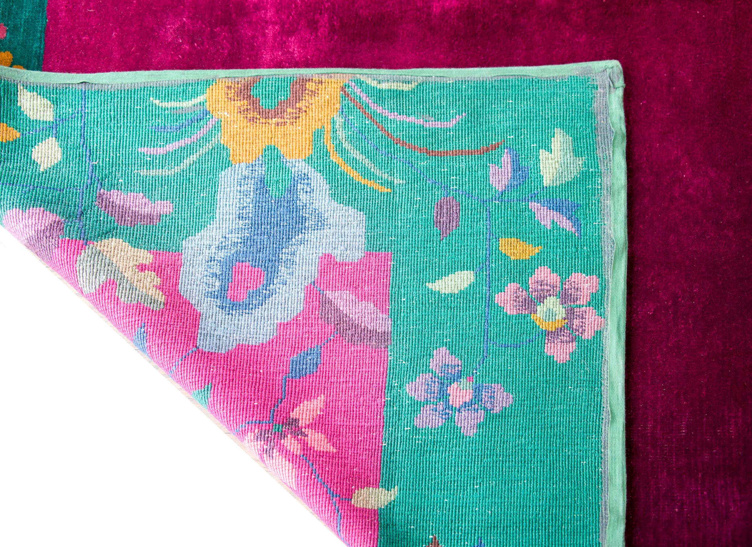 Tapis Art Déco chinois du début du 20ème siècle en vente 9