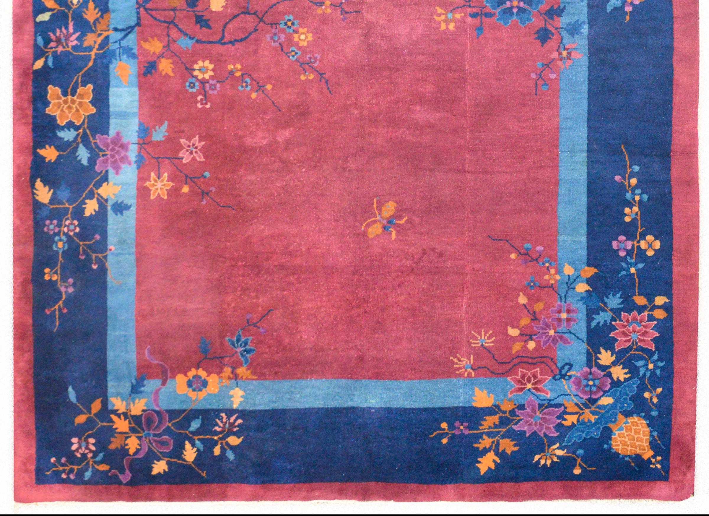 Hand-Woven Early 20th Century Chinese Art Deco Rug For Sale