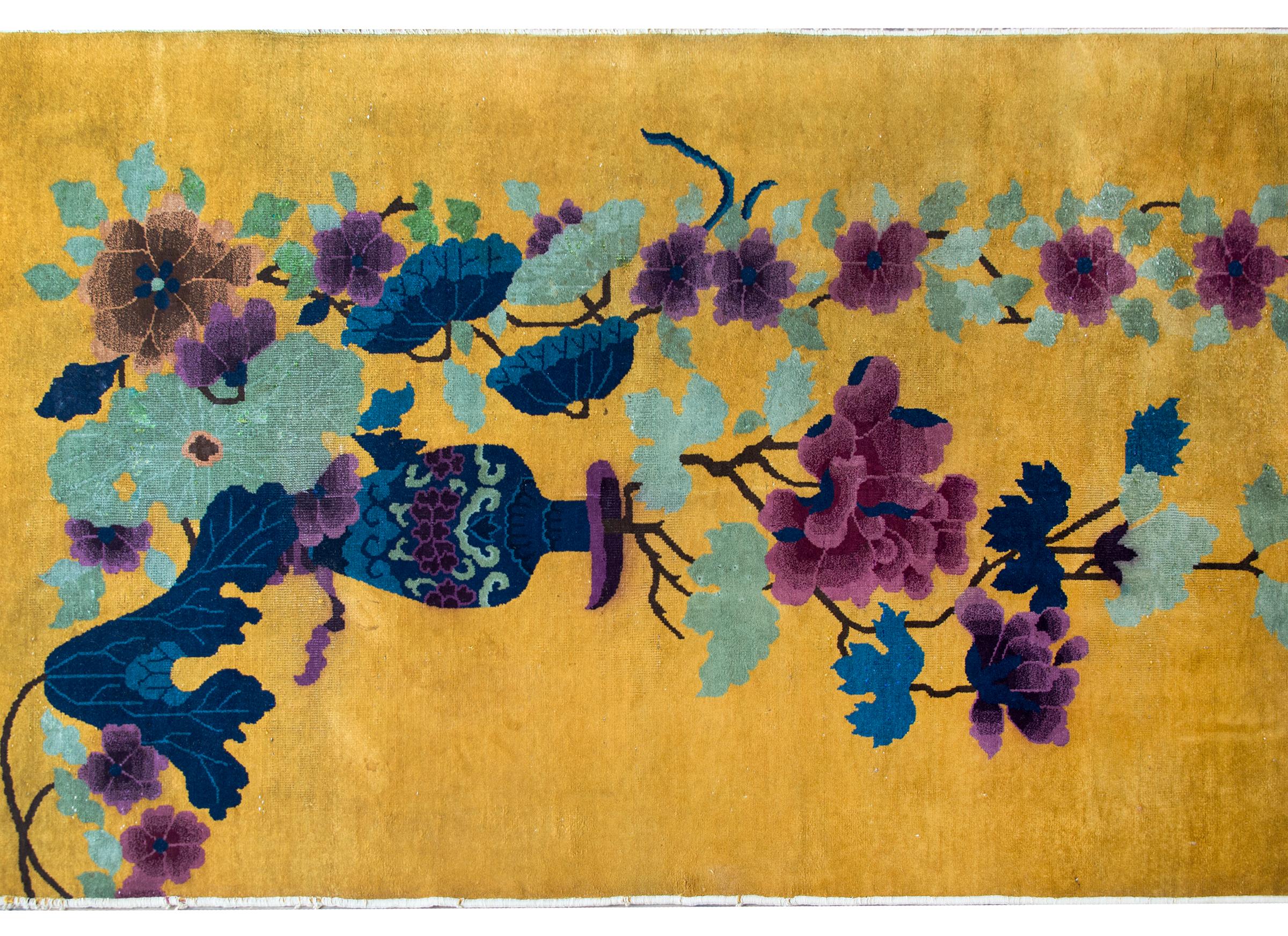 Hand-Knotted Early 20th Century Chinese Art Deco Rug