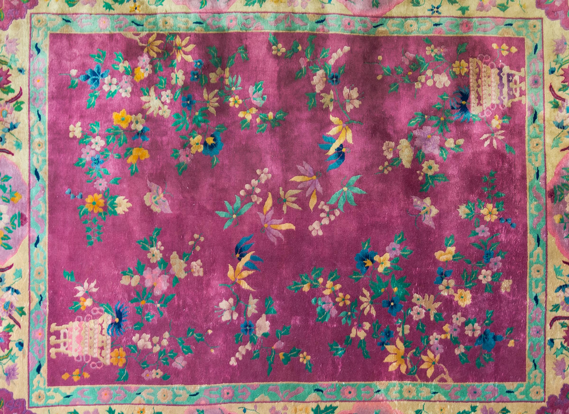 Alfombra Art Decó china de principios del siglo XX Chino en venta