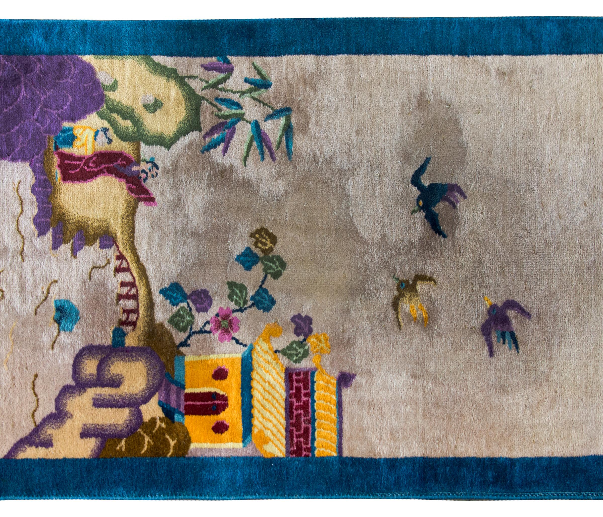 Chinesischer Art-Déco-Teppich aus dem frühen 20. (Art déco) im Angebot