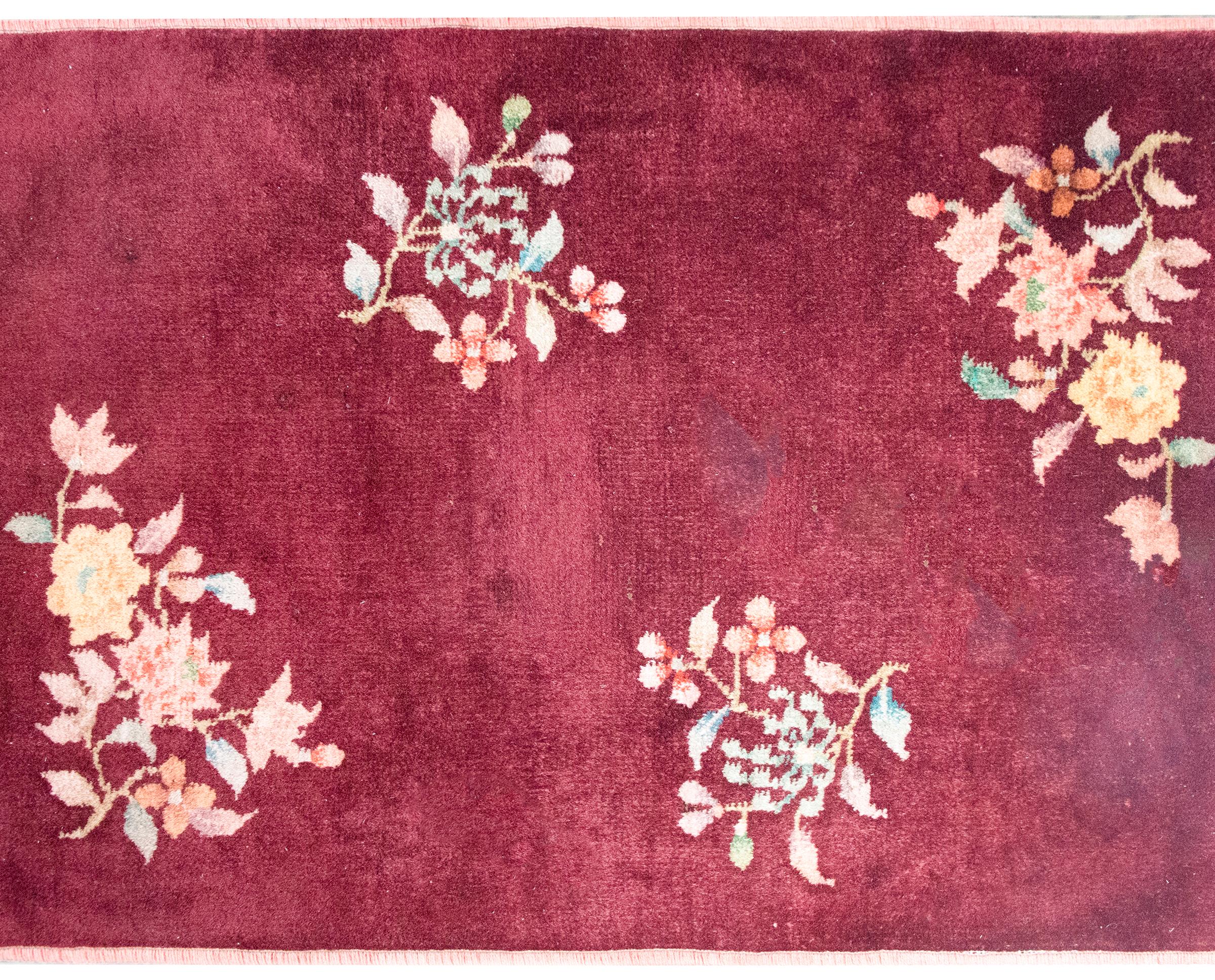 Hand-Knotted Early 20th Century Chinese Art Deco Rug For Sale