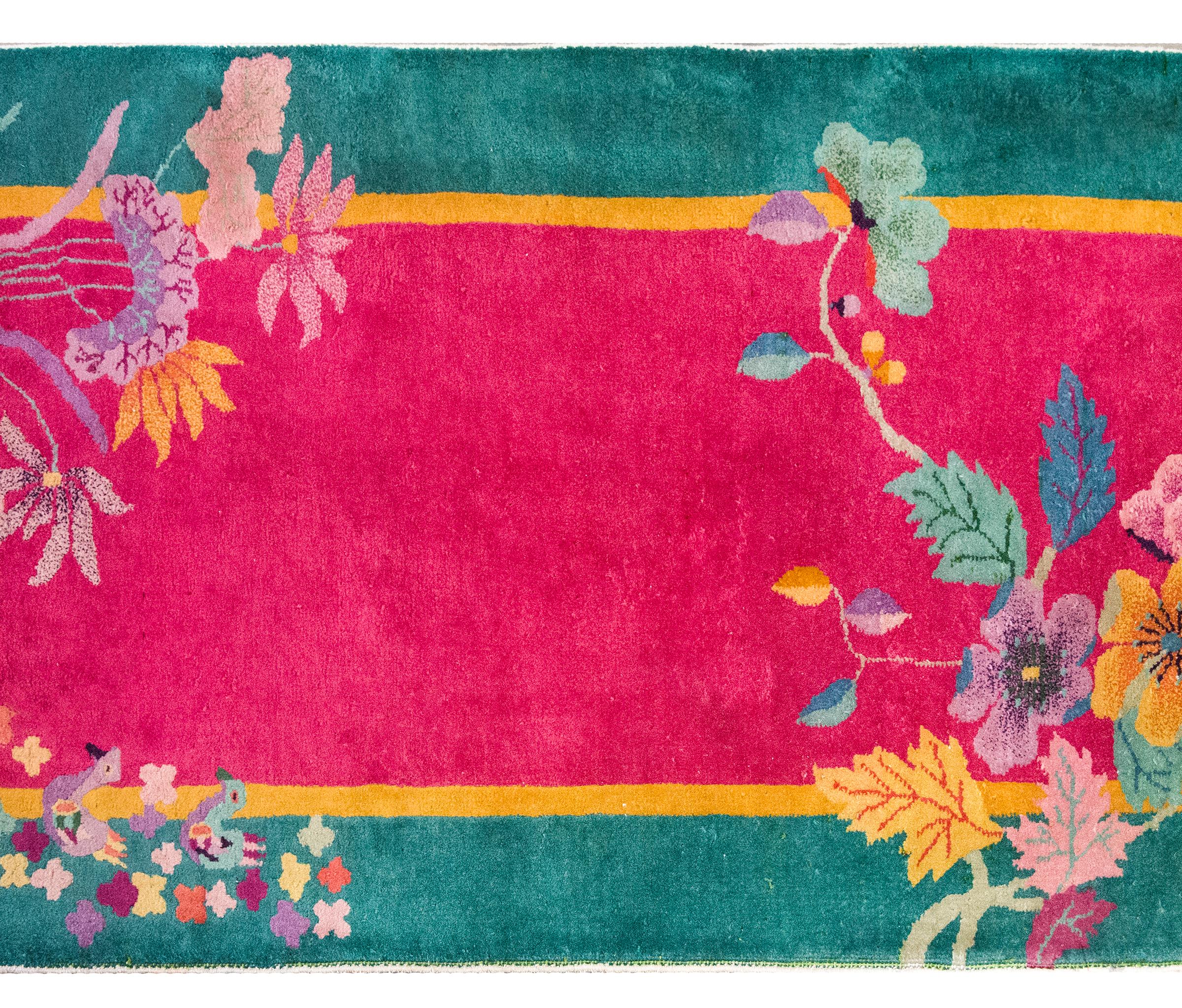 Hand-Knotted Early 20th Century Chinese Art Deco Rug For Sale