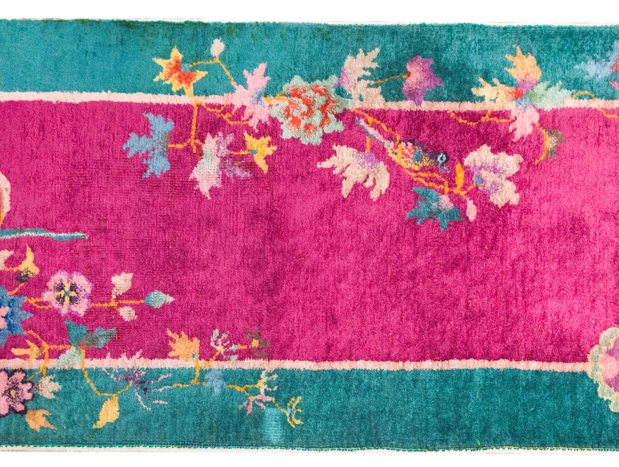Hand-Knotted Early 20th Century Chinese Art Deco Rug For Sale