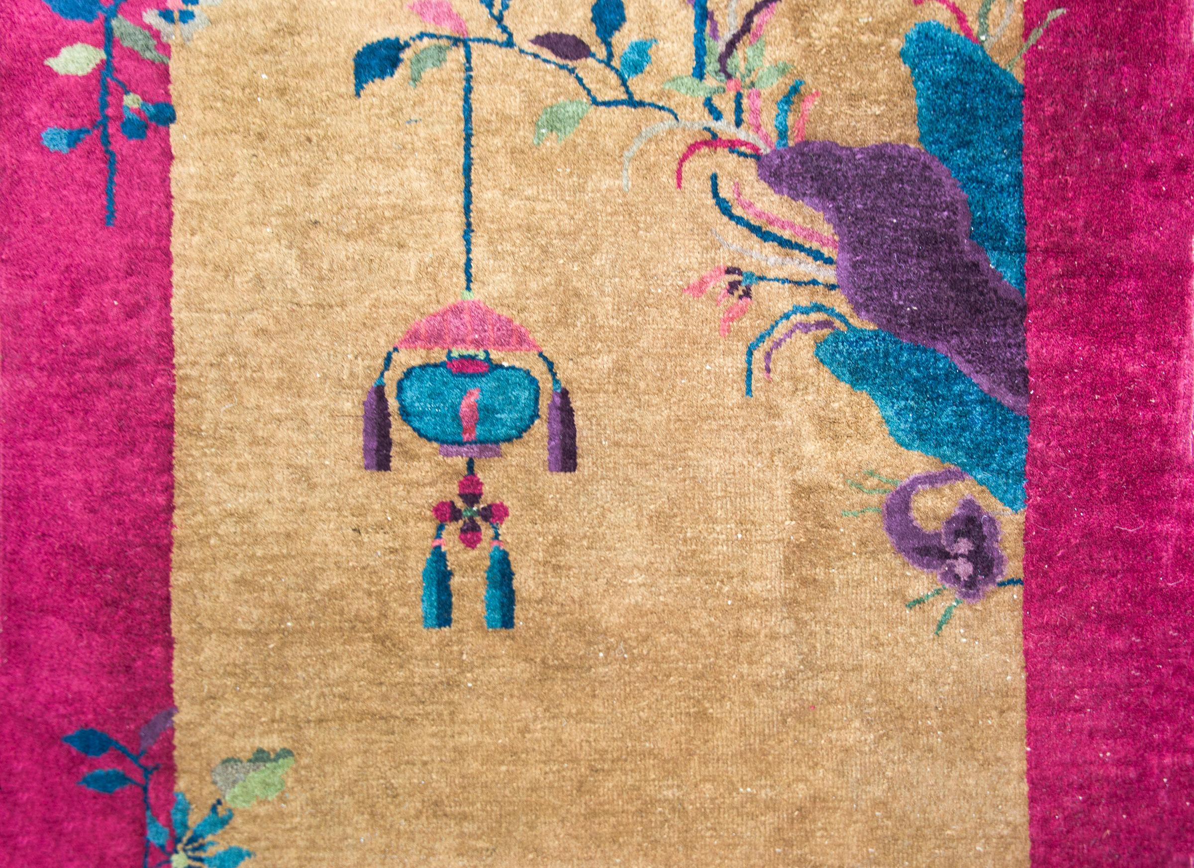 Chinesischer Art-déco-Teppich des frühen 20. Jahrhunderts (Handgeknüpft)