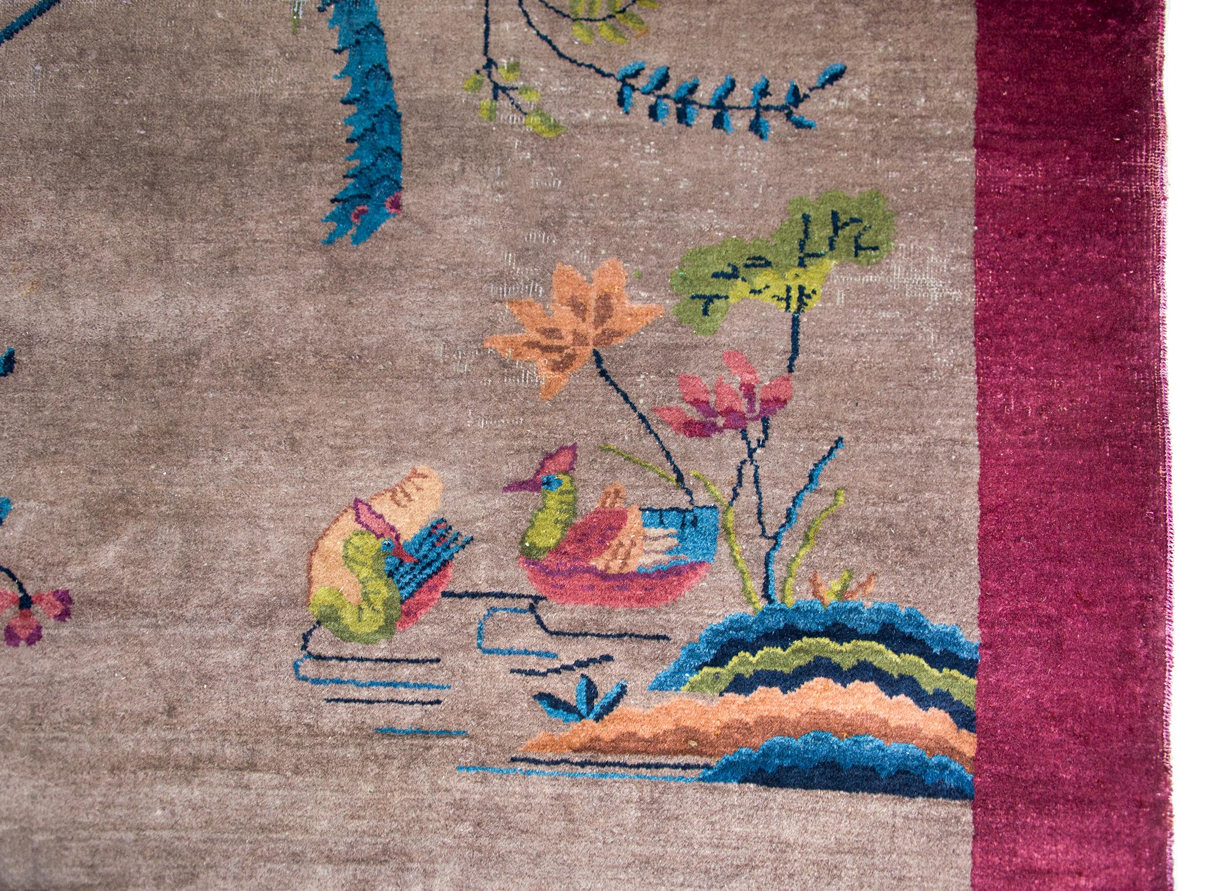 Wool Early 20th Century Chinese Art Deco Rug For Sale