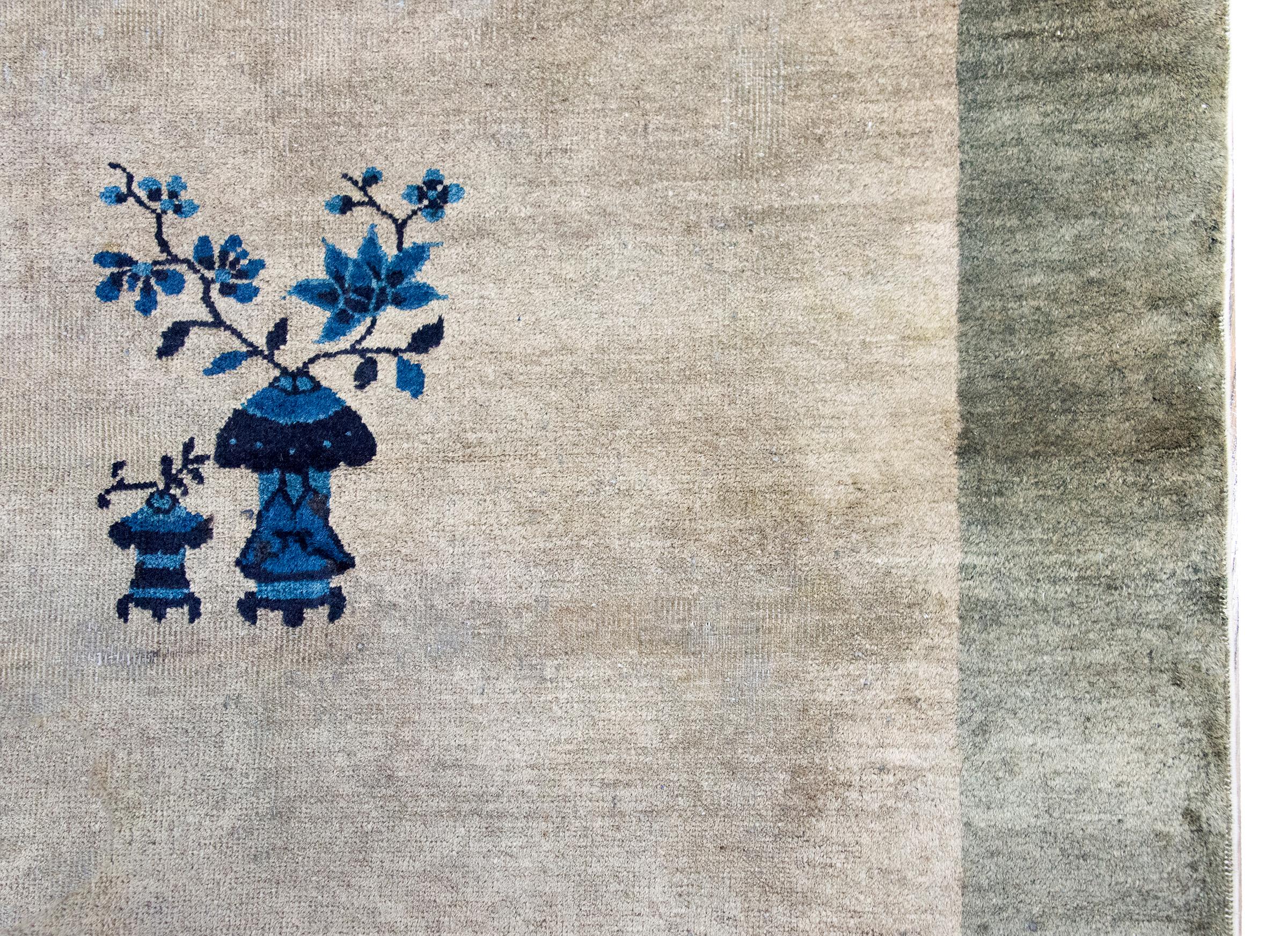 Noué à la main Tapis Art Déco chinois du début du 20ème siècle en vente
