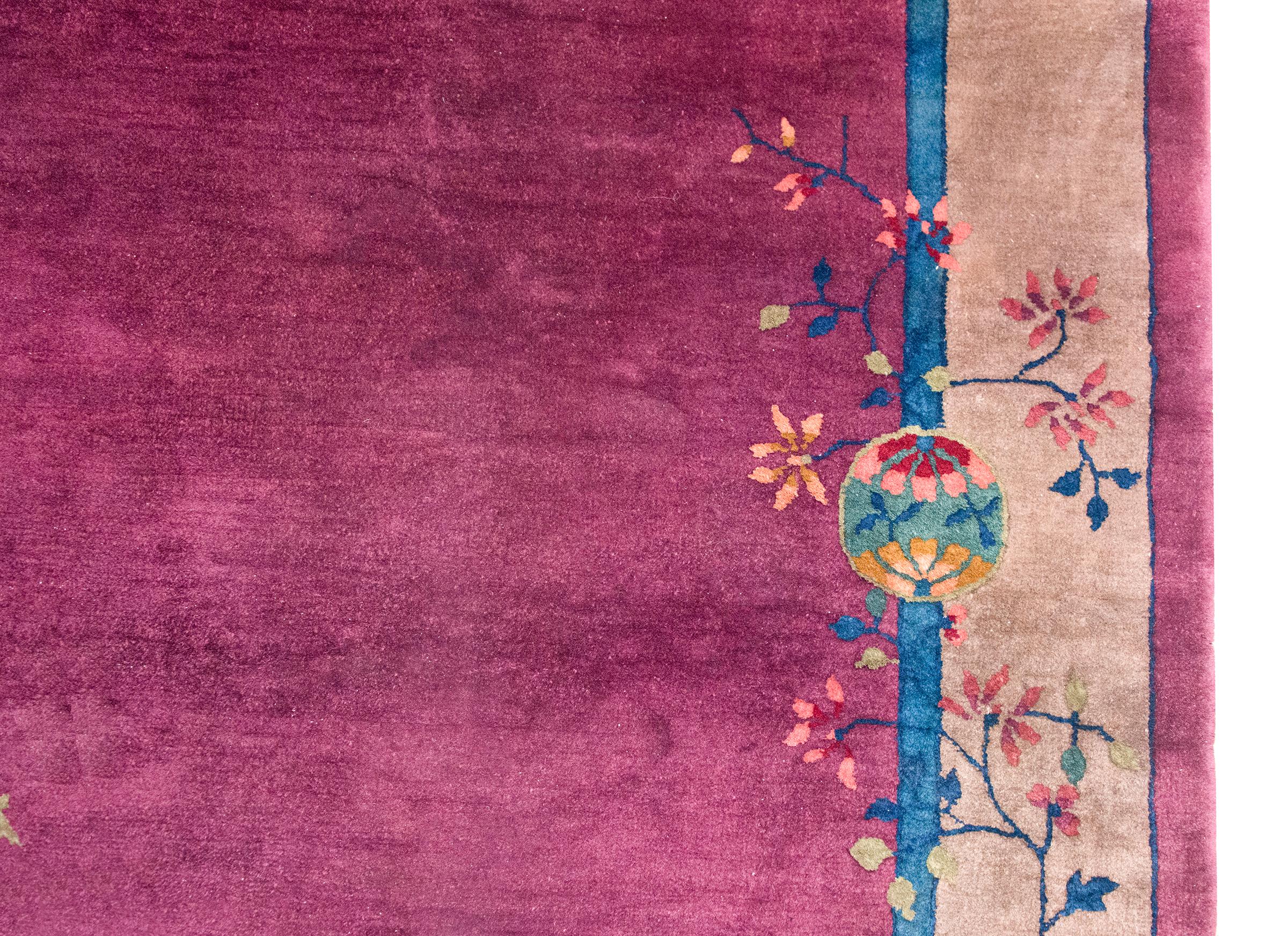Noué à la main Tapis Art Déco chinois du début du 20ème siècle en vente