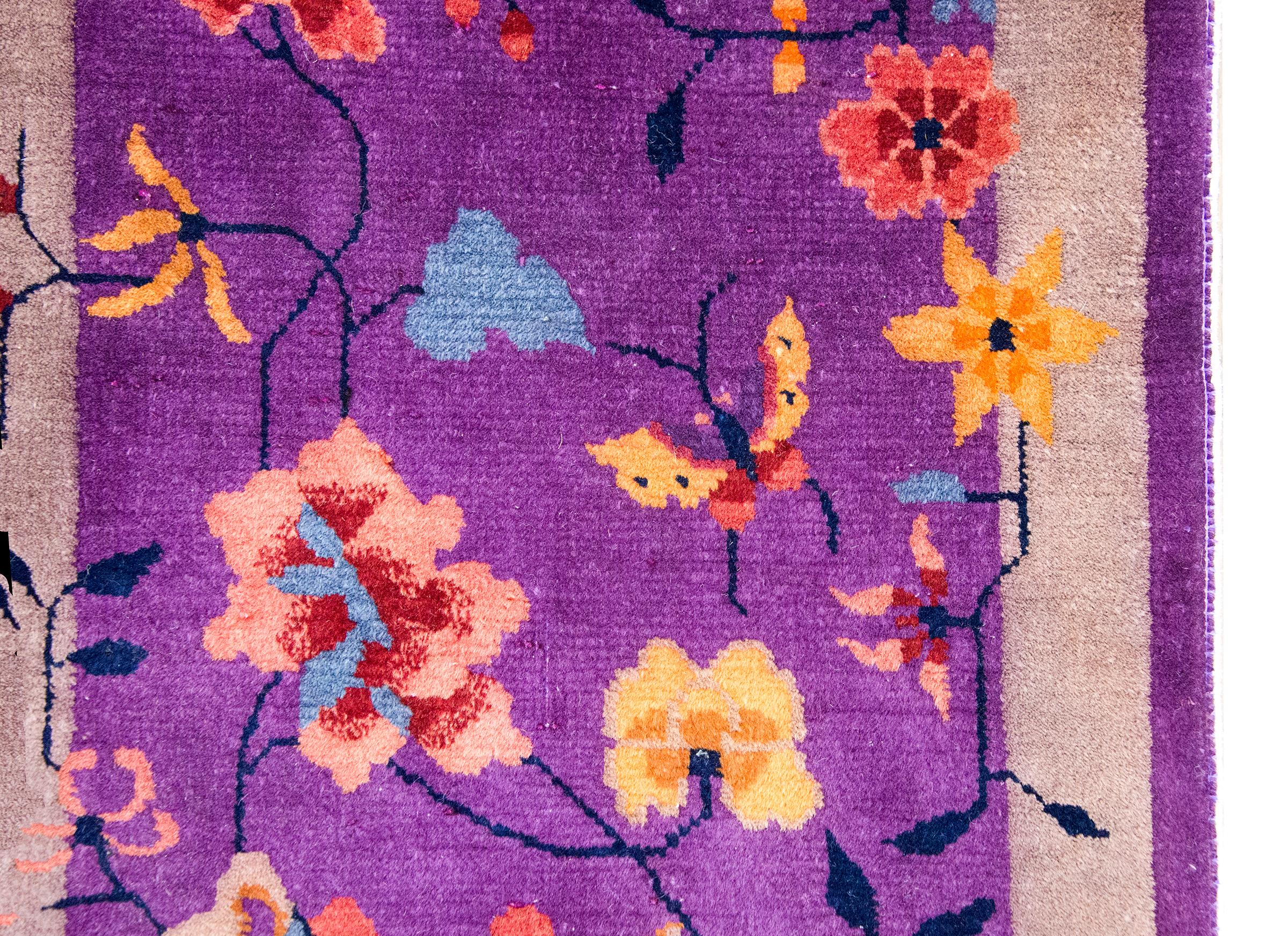 Noué à la main Tapis Art Déco chinois du début du 20ème siècle en vente