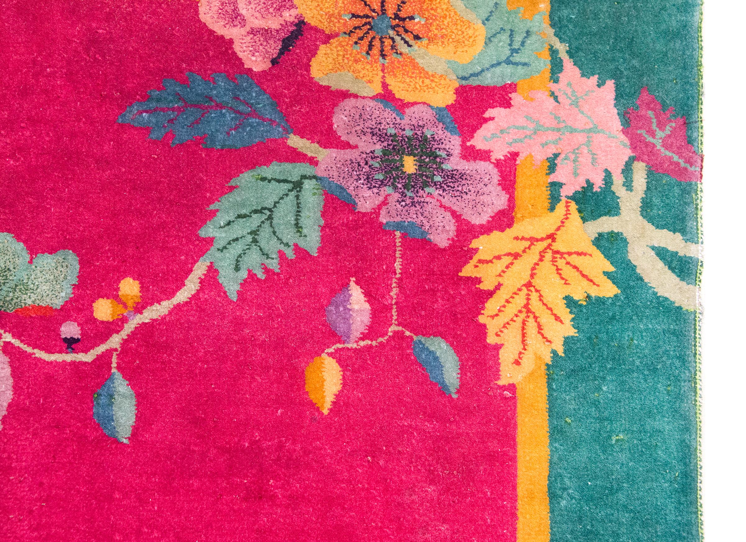 Wool Early 20th Century Chinese Art Deco Rug For Sale