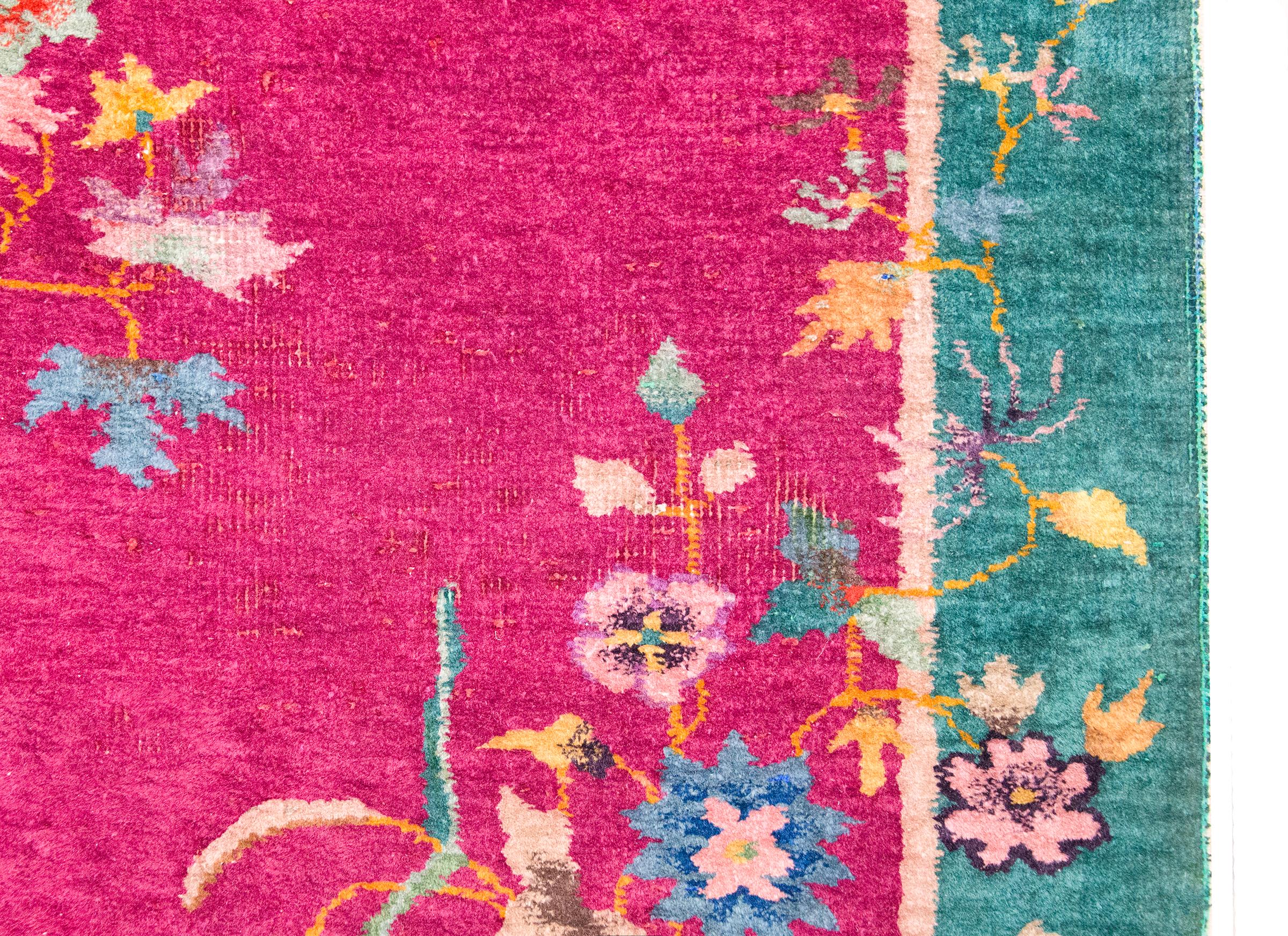 Wool Early 20th Century Chinese Art Deco Rug For Sale