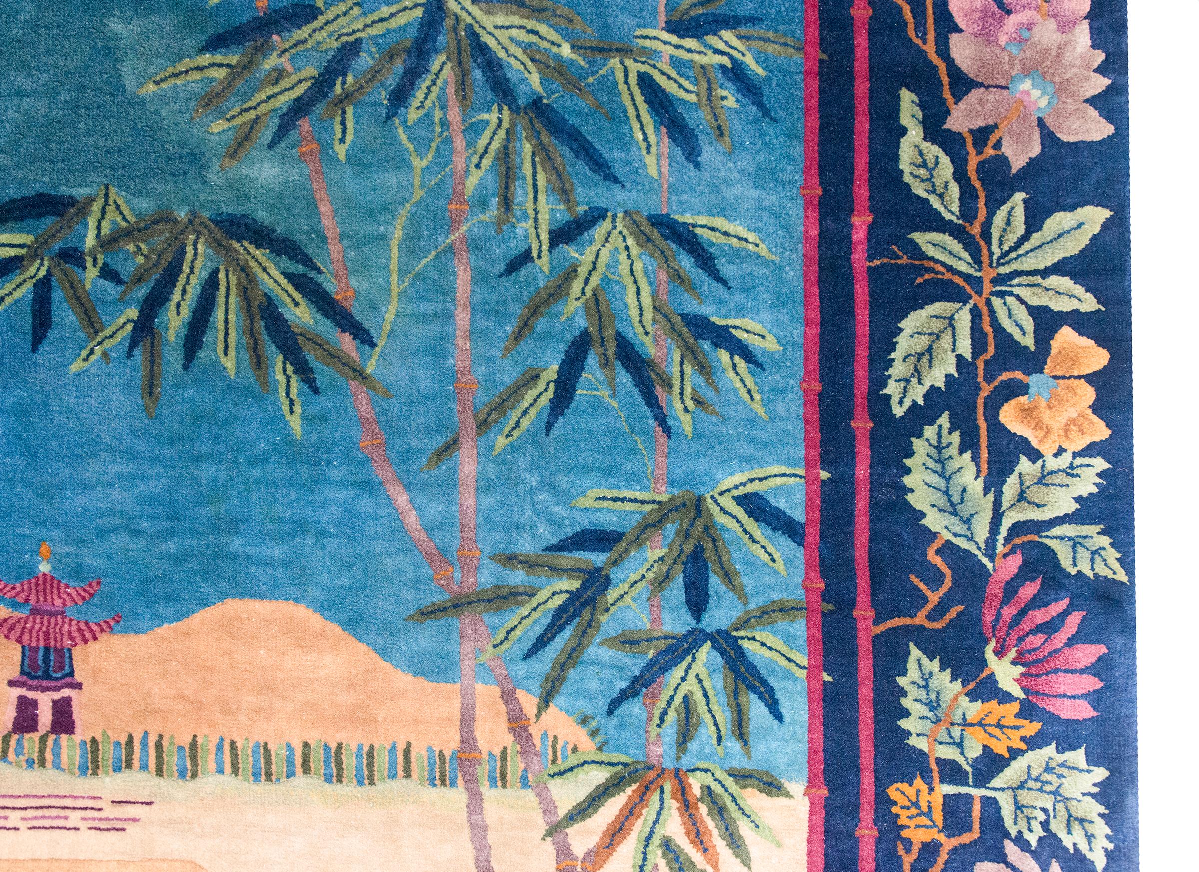 Early 20th Century Chinese Art Deco Rug (Handgeknüpft) im Angebot
