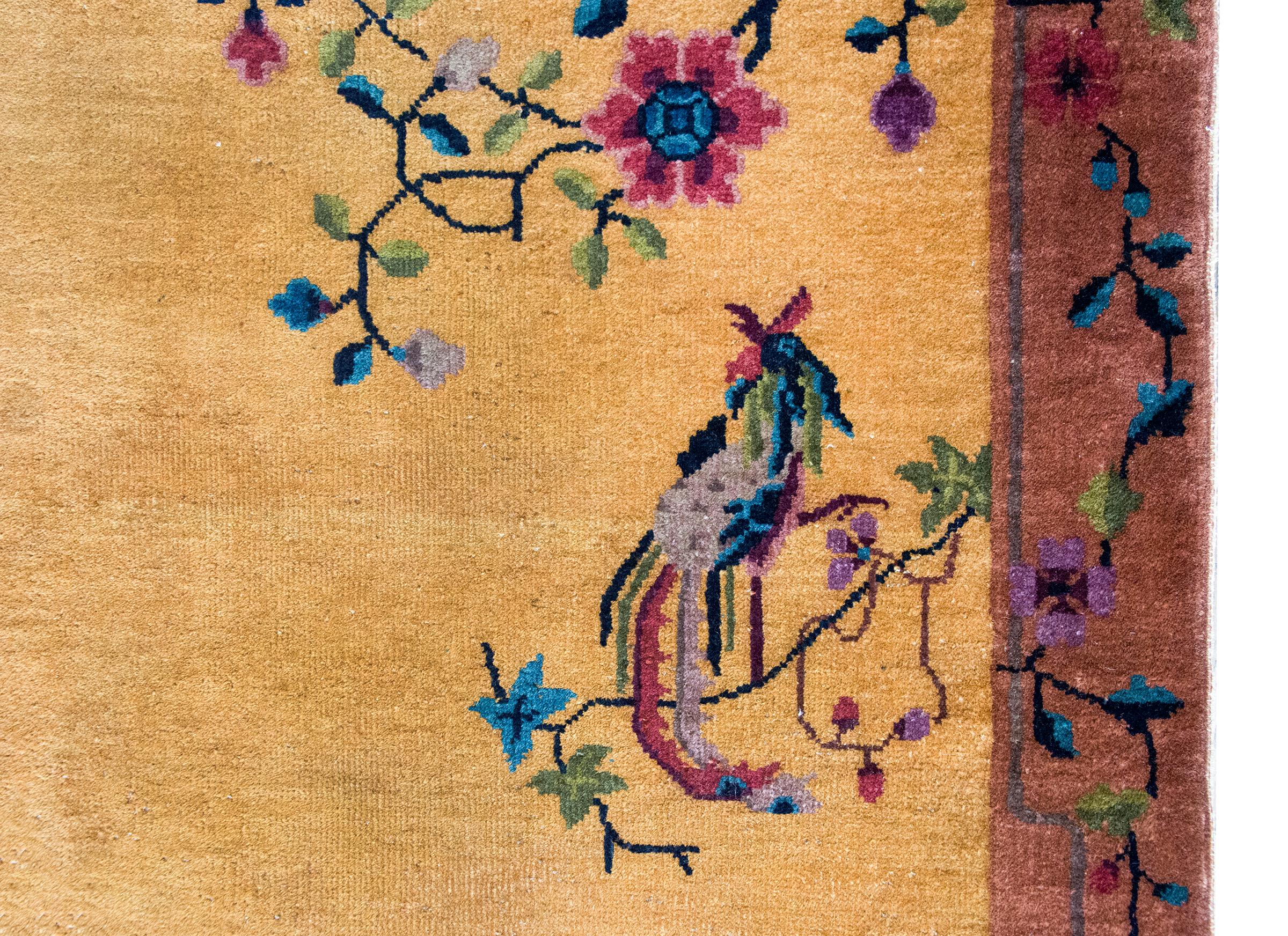 Chinesischer Art-Déco-Teppich aus dem frühen 20. im Zustand „Gut“ im Angebot in Chicago, IL