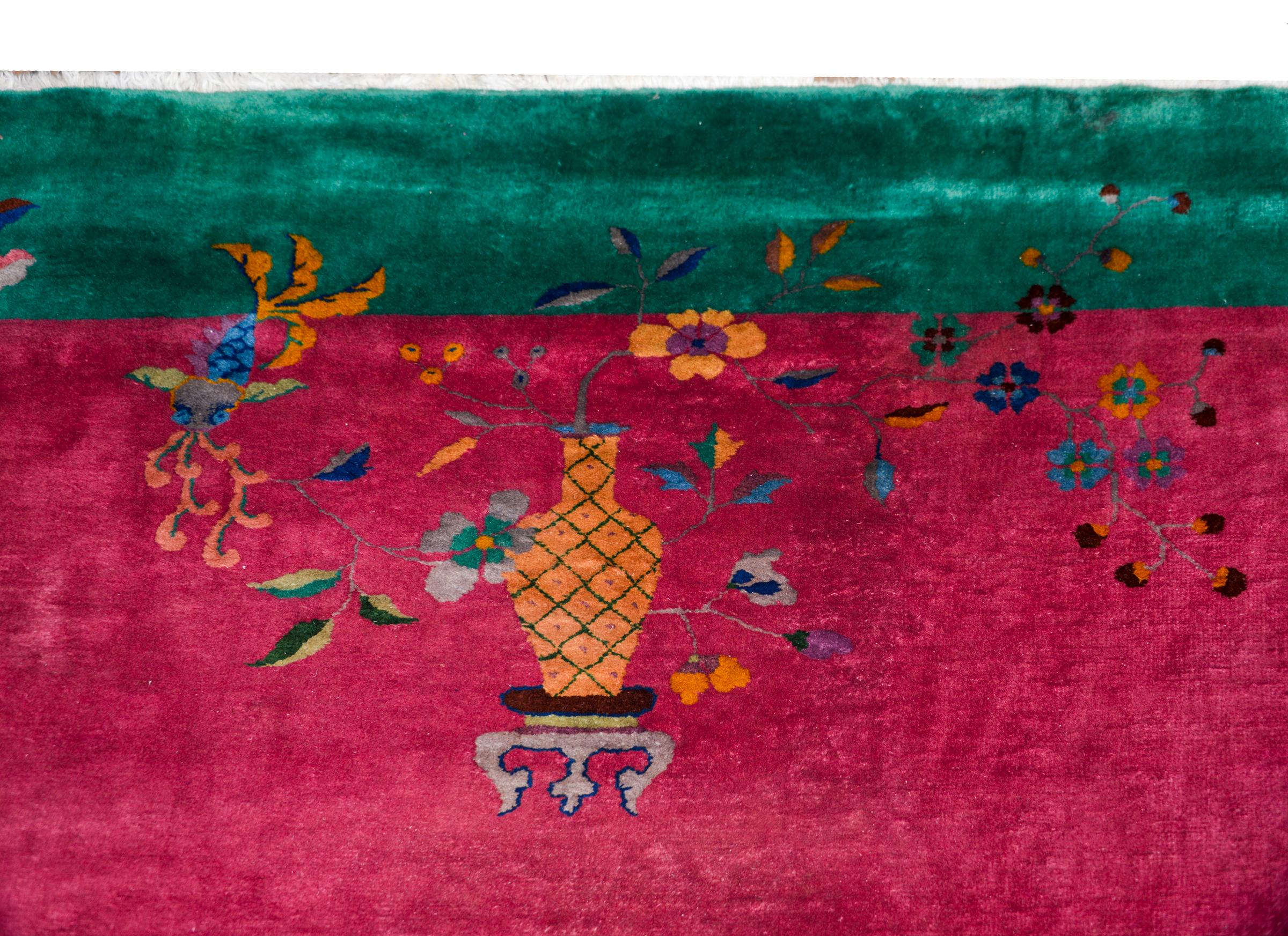 Chinesischer Art-déco-Teppich des frühen 20. Jahrhunderts (Mitte des 20. Jahrhunderts) im Angebot