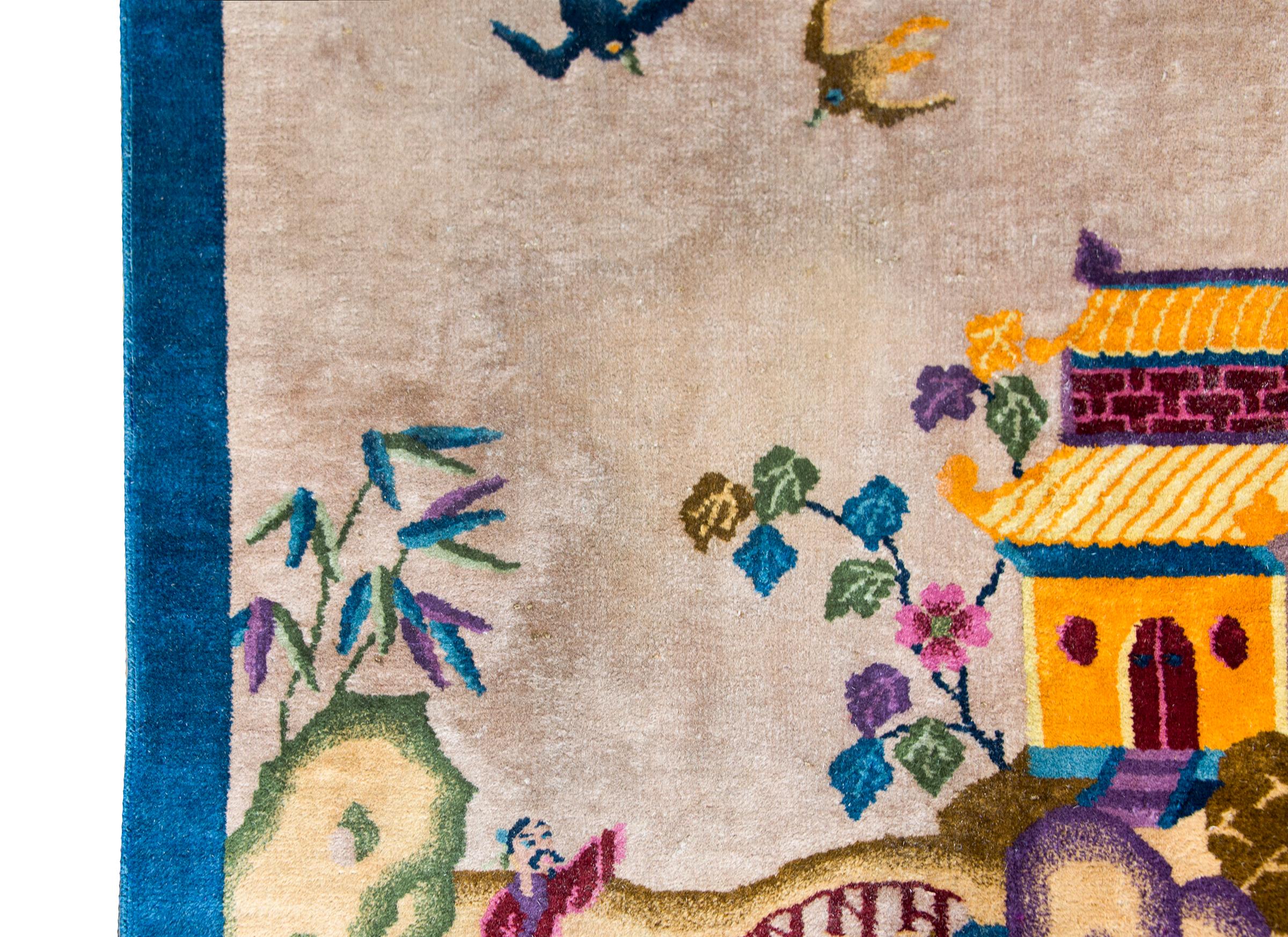 Chinesischer Art-Déco-Teppich aus dem frühen 20. (Frühes 20. Jahrhundert) im Angebot
