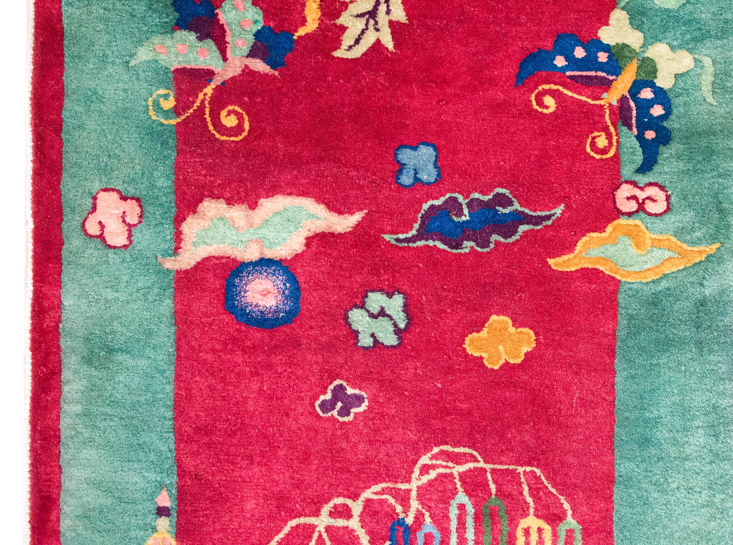 Tapis Art Déco chinois du début du 20ème siècle Bon état - En vente à Chicago, IL