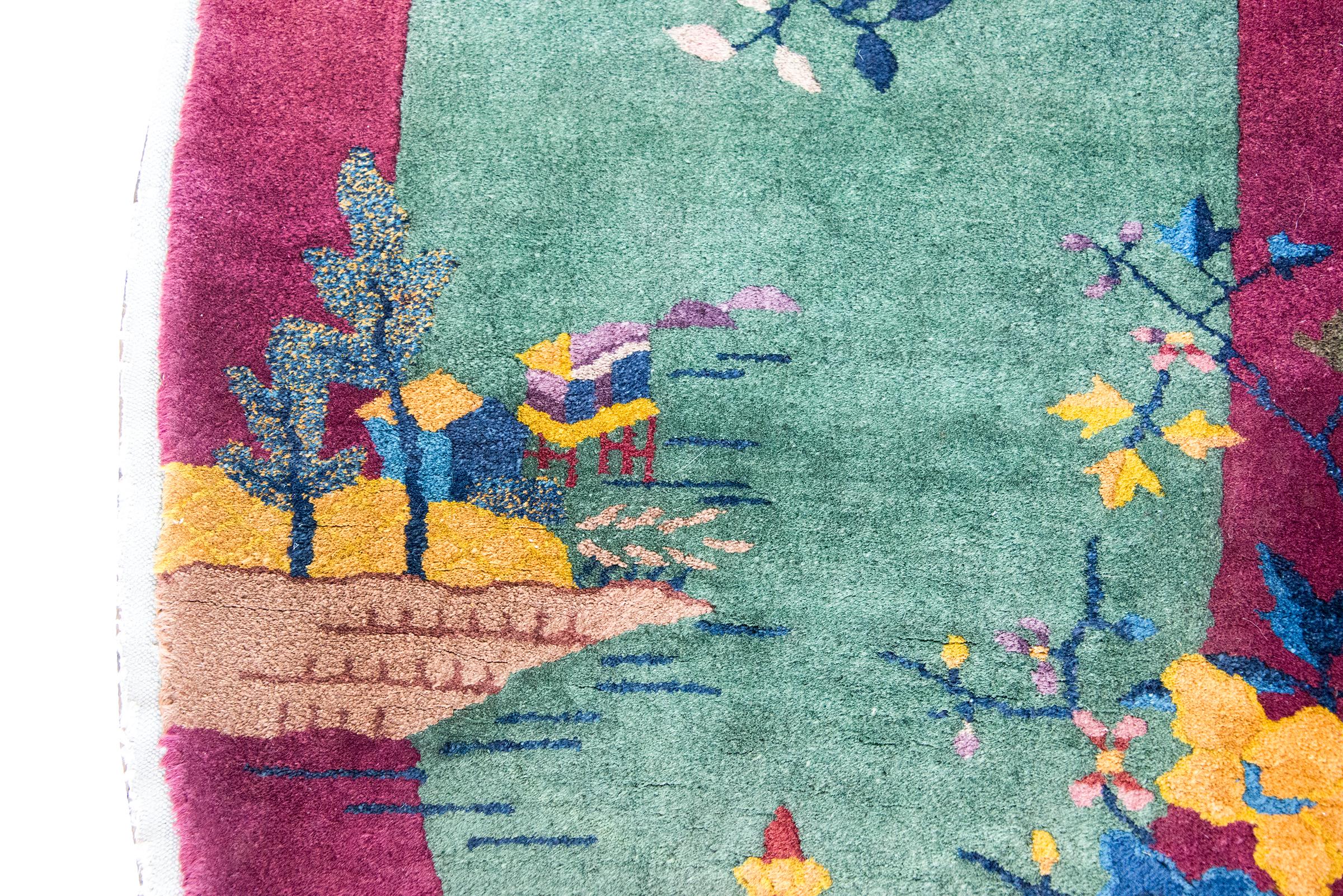 Tapis Art Déco chinois du début du 20ème siècle Bon état - En vente à Chicago, IL