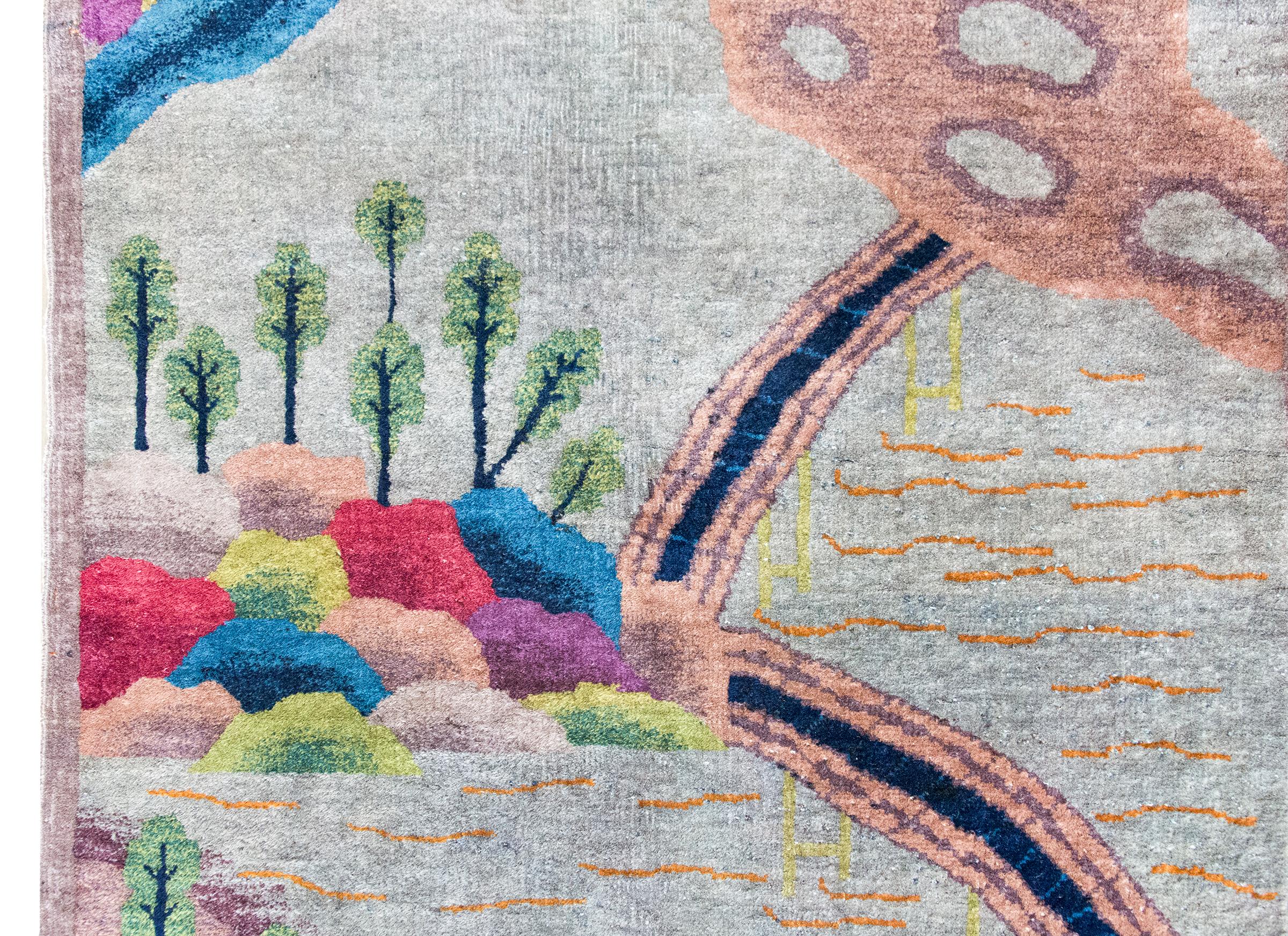 Early 20th Century Chinese Art Deco Rug For Sale 1
