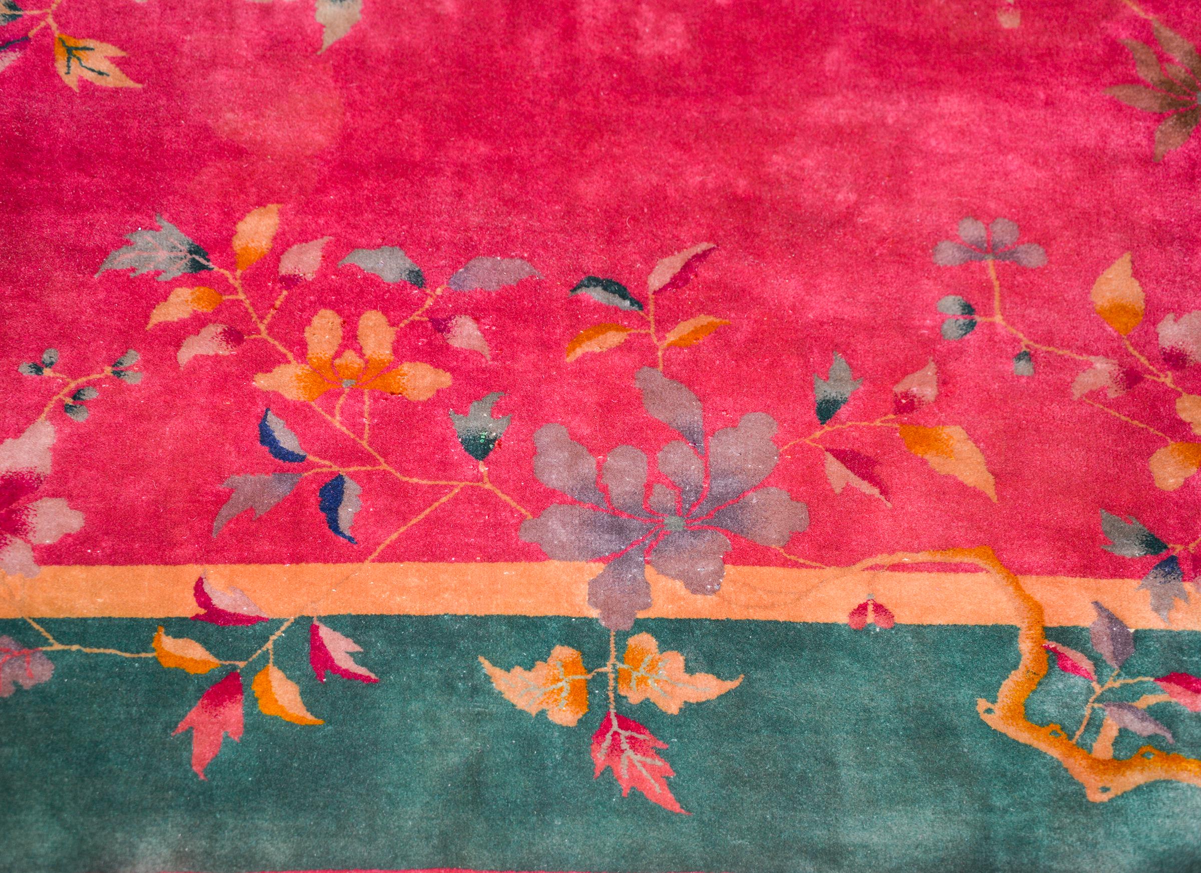 Chinesischer Art-déco-Teppich des frühen 20. Jahrhunderts (Wolle) im Angebot