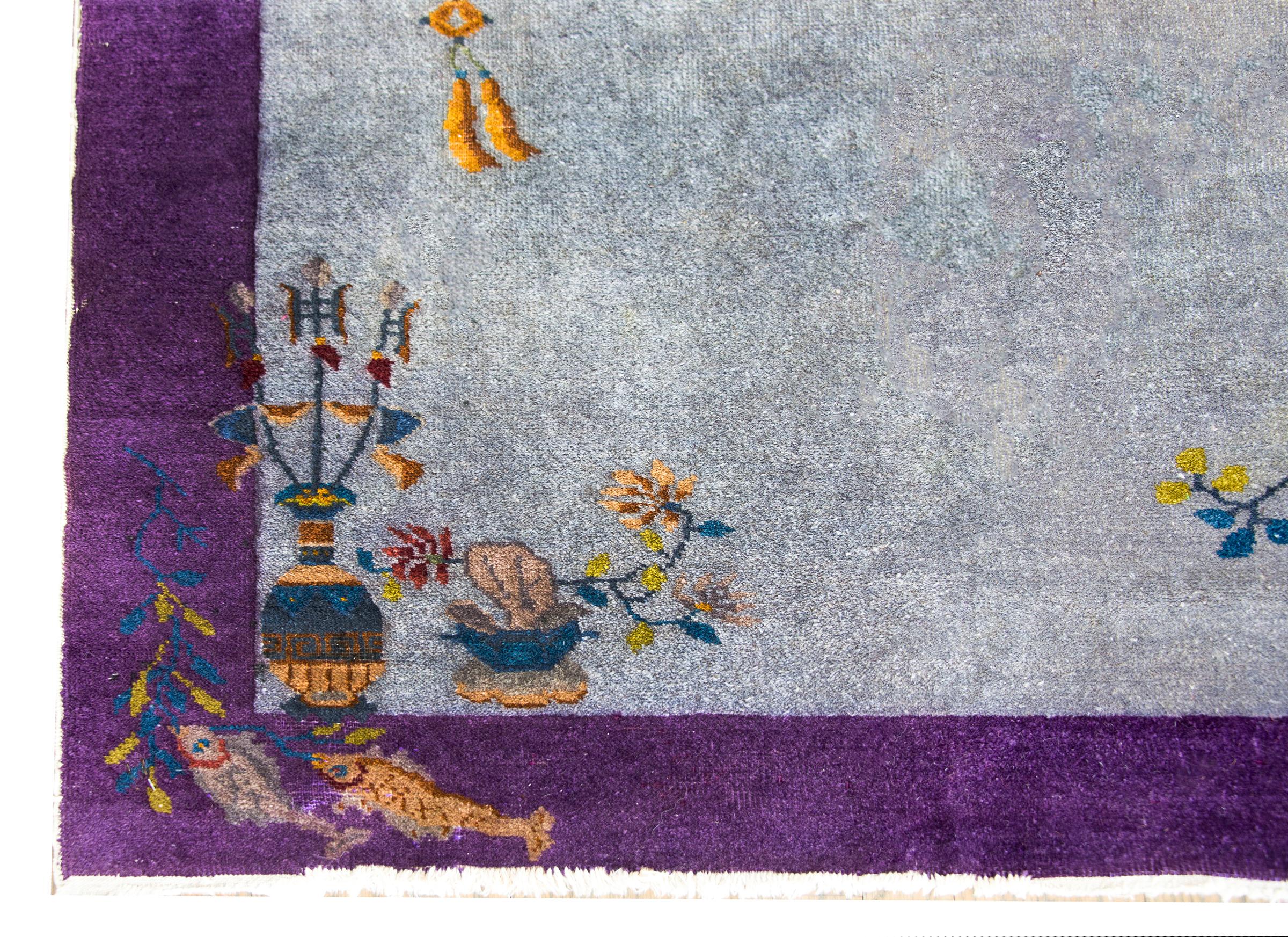 Chinesischer Art-Déco-Teppich aus dem frühen 20. (Wolle) im Angebot