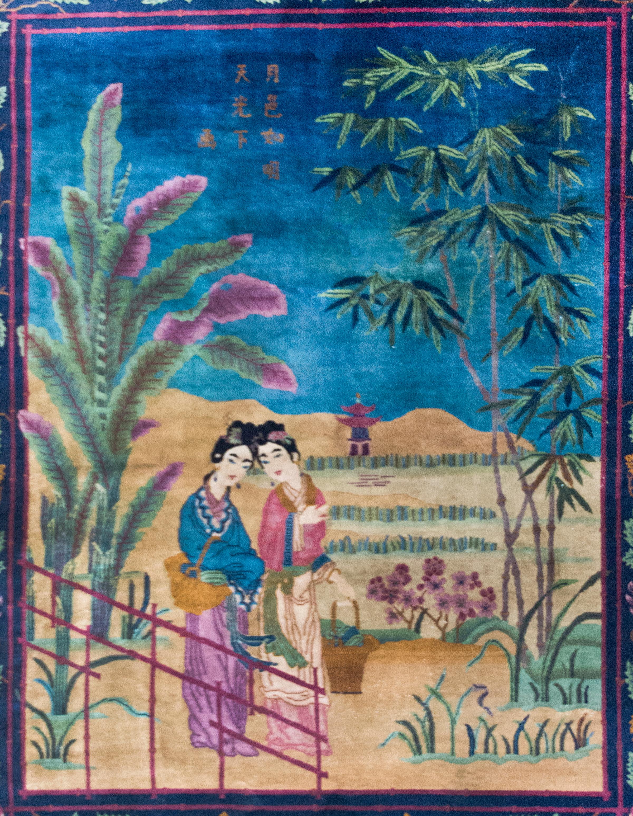 Early 20th Century Chinese Art Deco Rug (Frühes 20. Jahrhundert) im Angebot