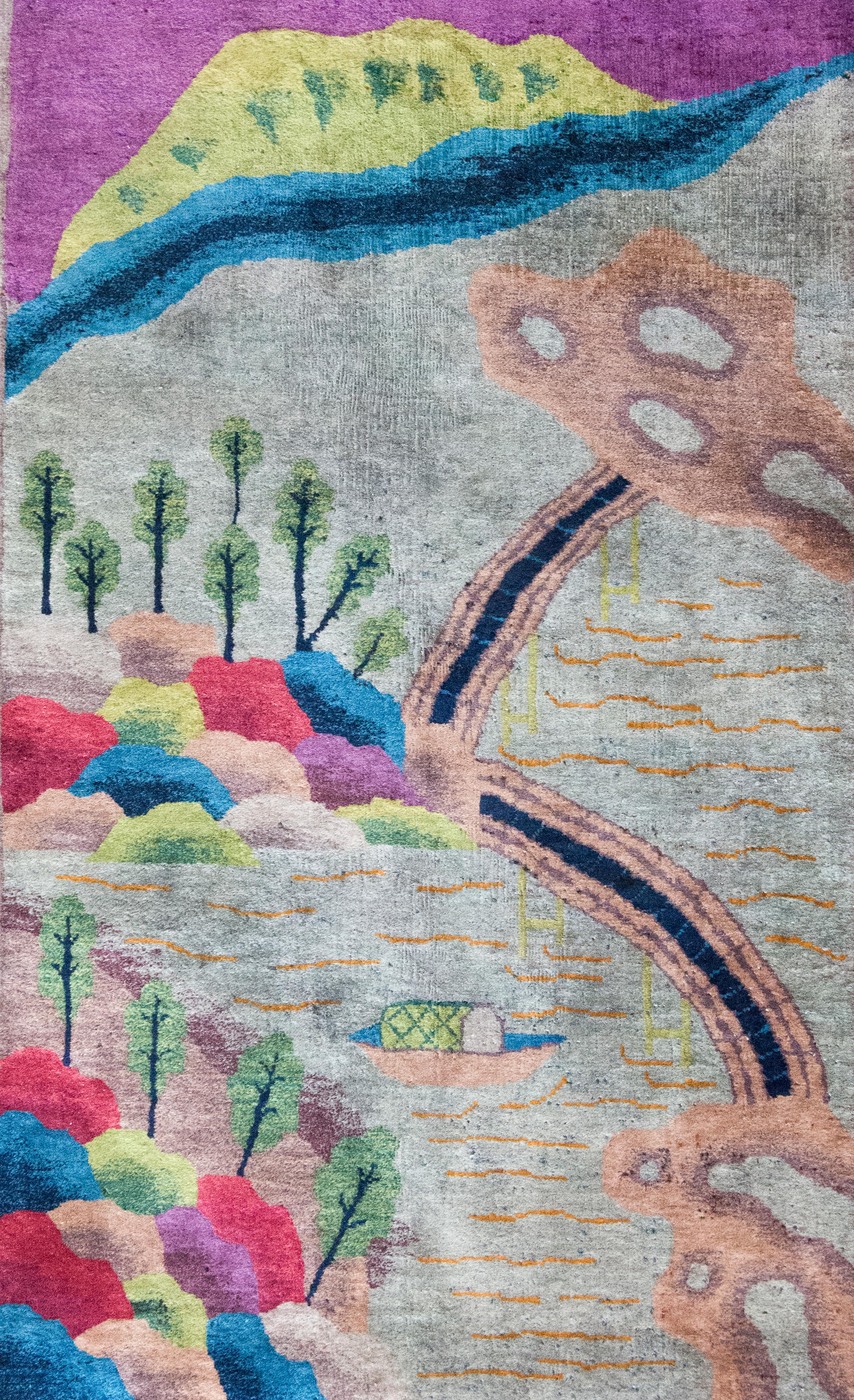 Early 20th Century Chinese Art Deco Rug For Sale 2