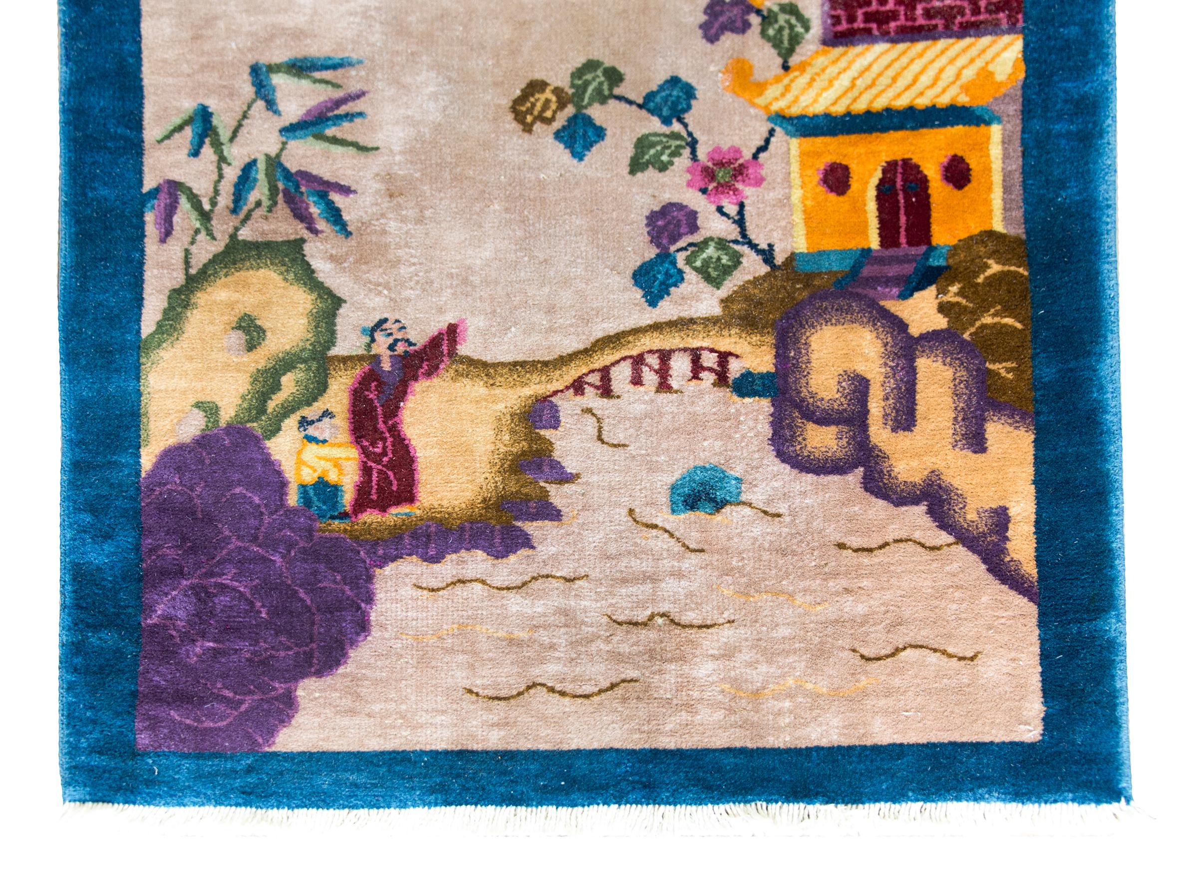 Chinesischer Art-Déco-Teppich aus dem frühen 20. im Angebot 1