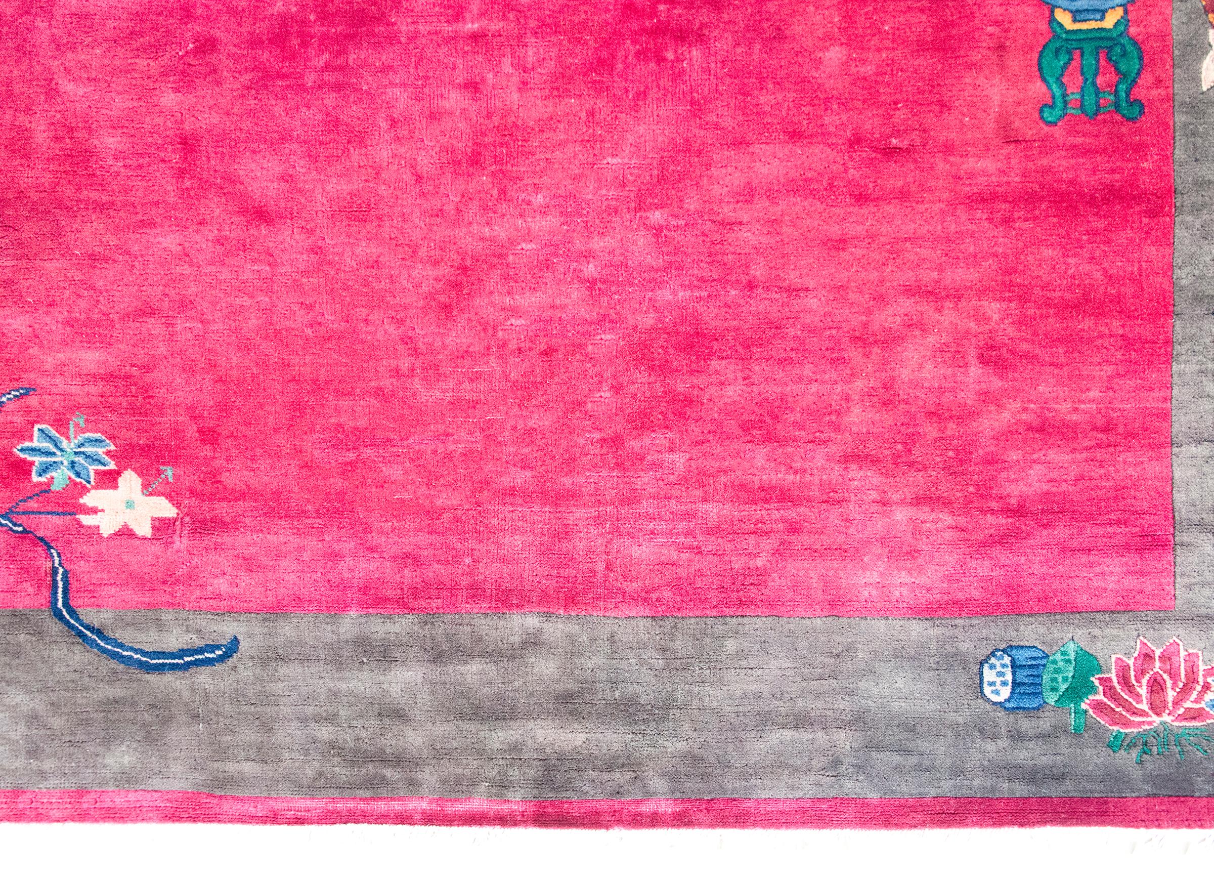 Laine Tapis Art Déco chinois du début du 20ème siècle en vente
