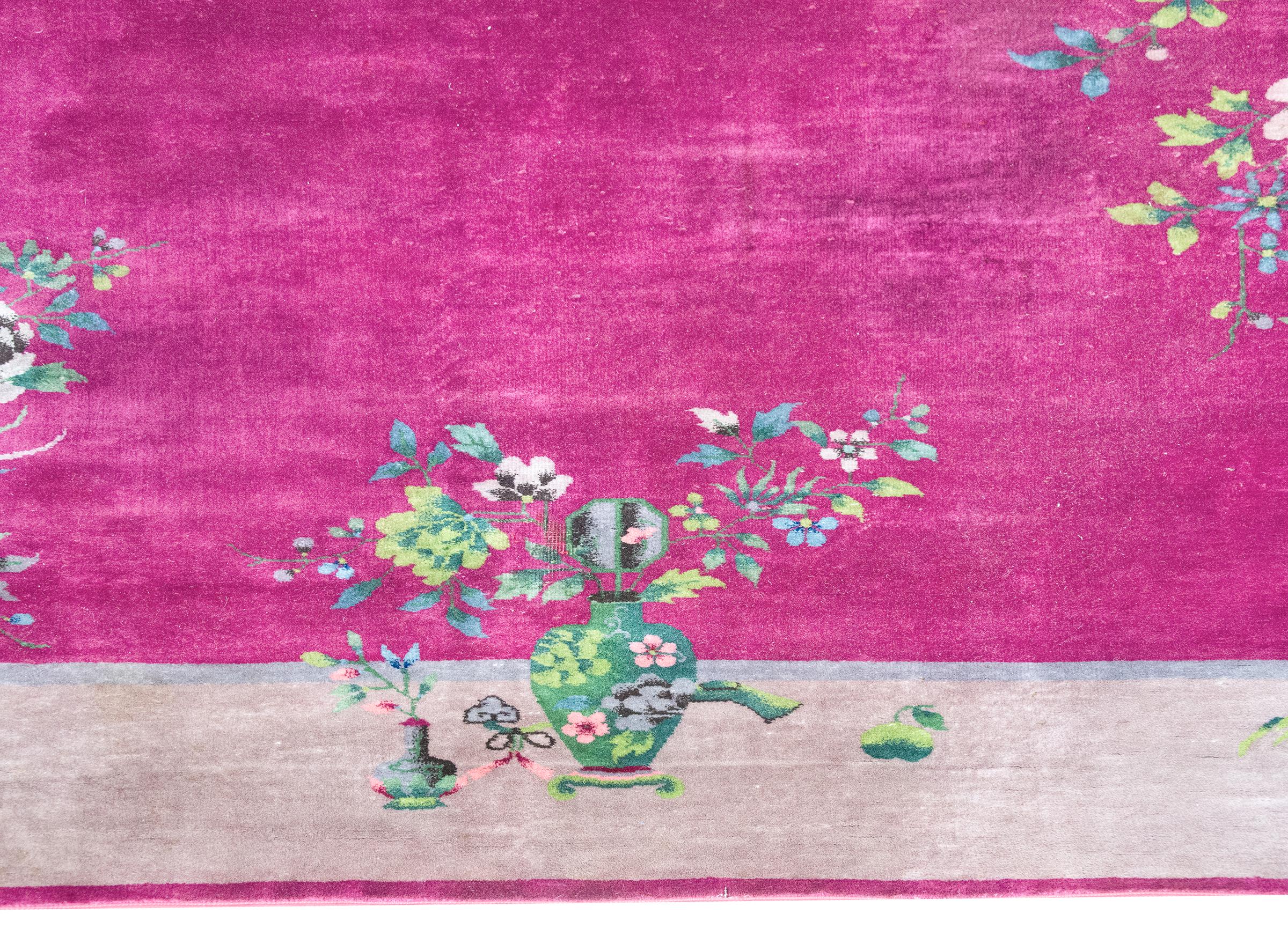 Laine Tapis Art Déco chinois du début du 20ème siècle en vente