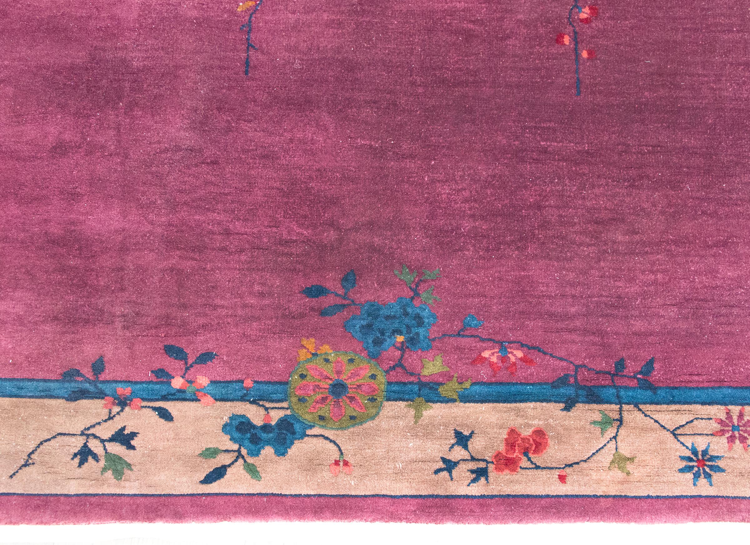 Laine Tapis Art Déco chinois du début du 20ème siècle en vente