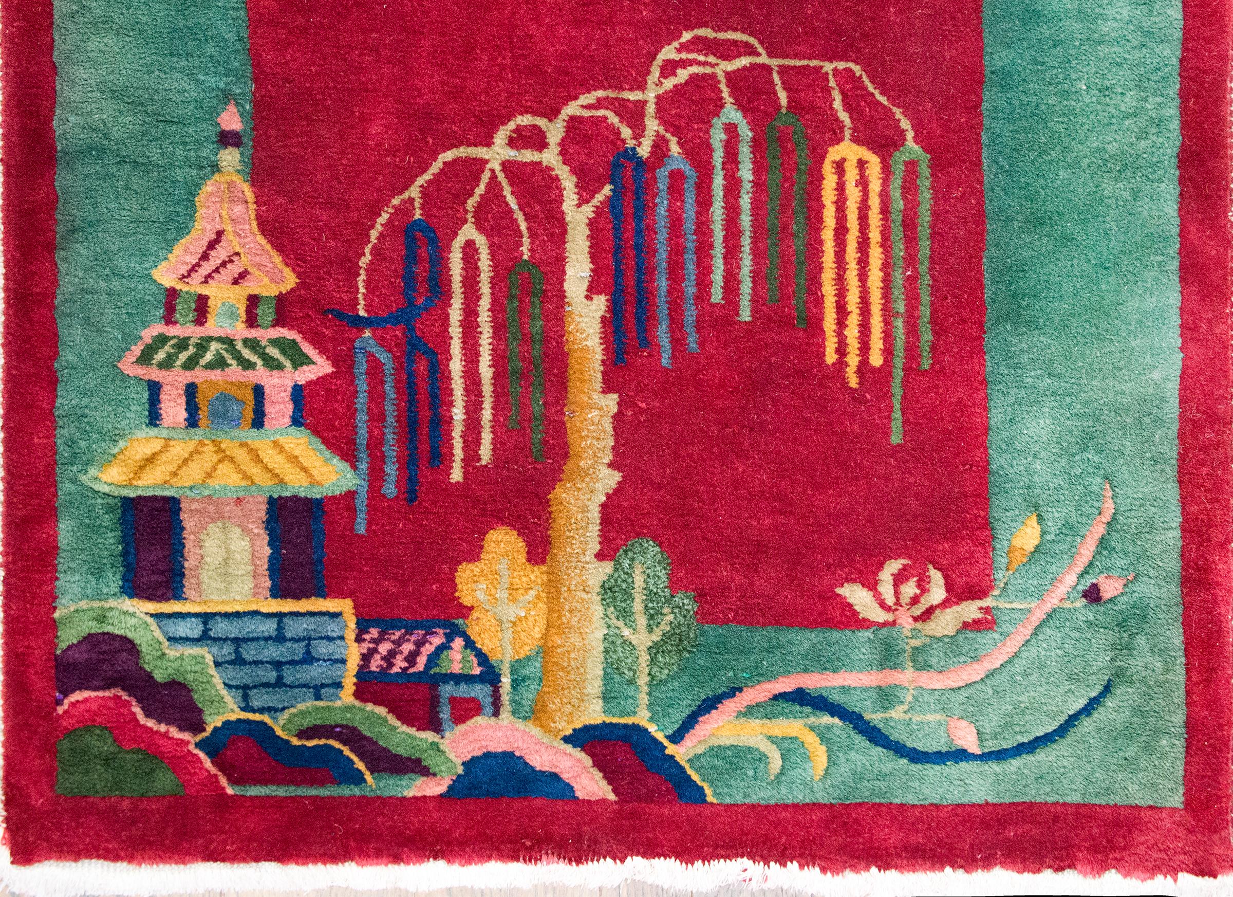 Laine Tapis Art Déco chinois du début du 20ème siècle en vente
