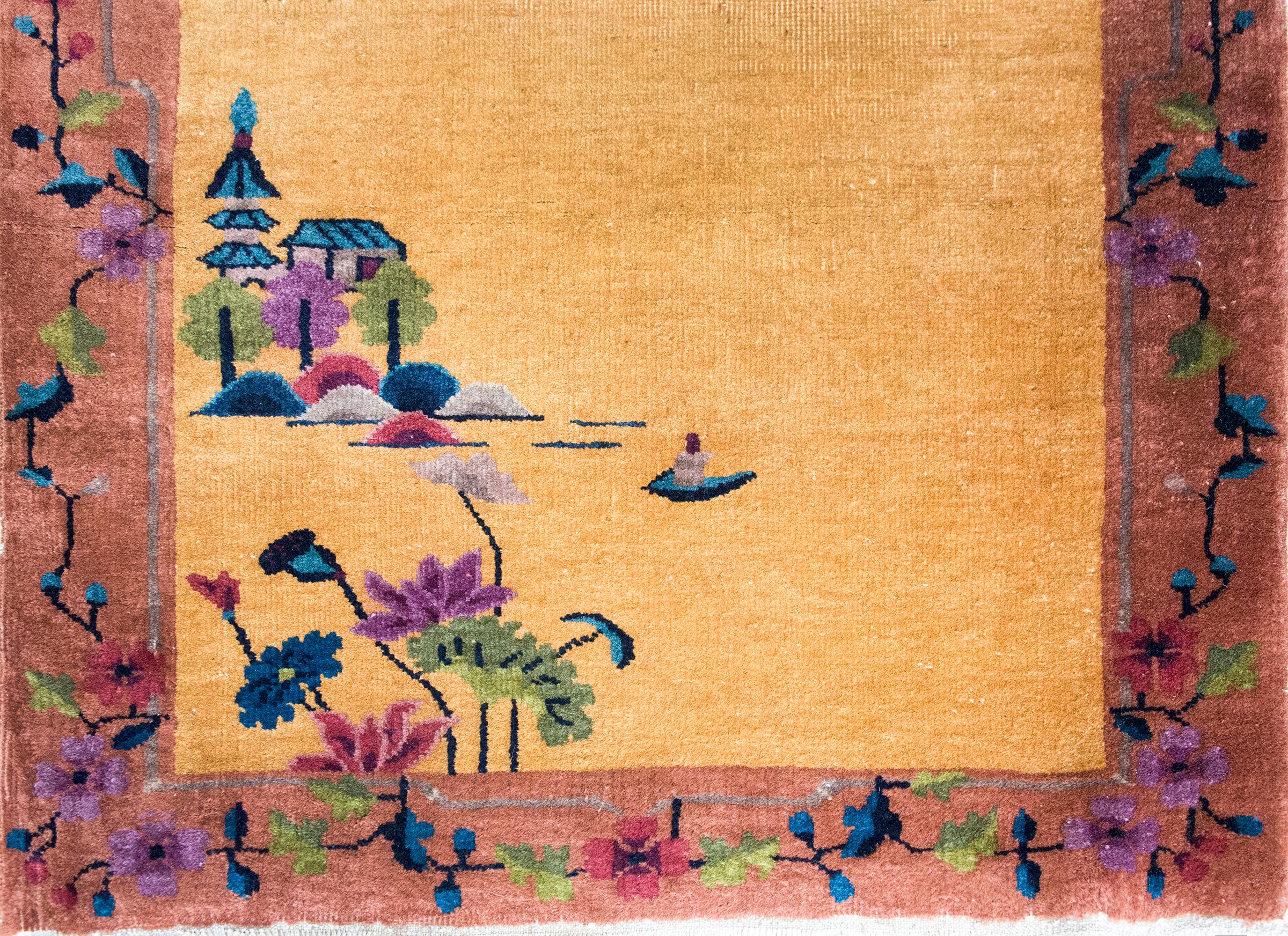 Chinesischer Art-Déco-Teppich aus dem frühen 20. im Angebot 1