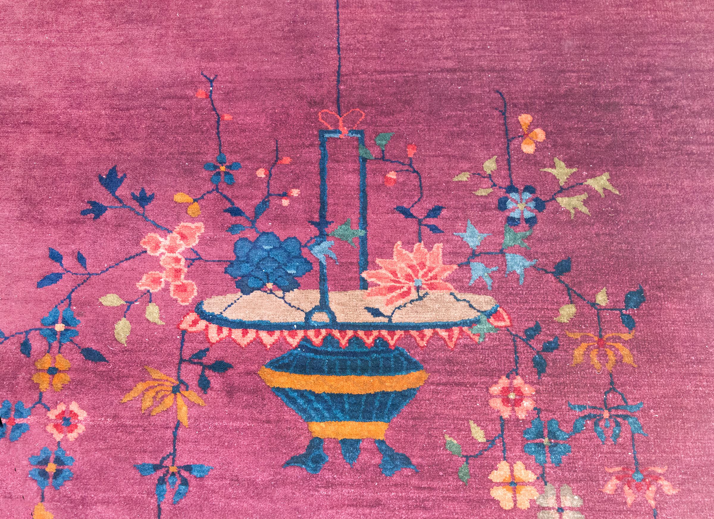 Tapis Art Déco chinois du début du 20ème siècle en vente 1