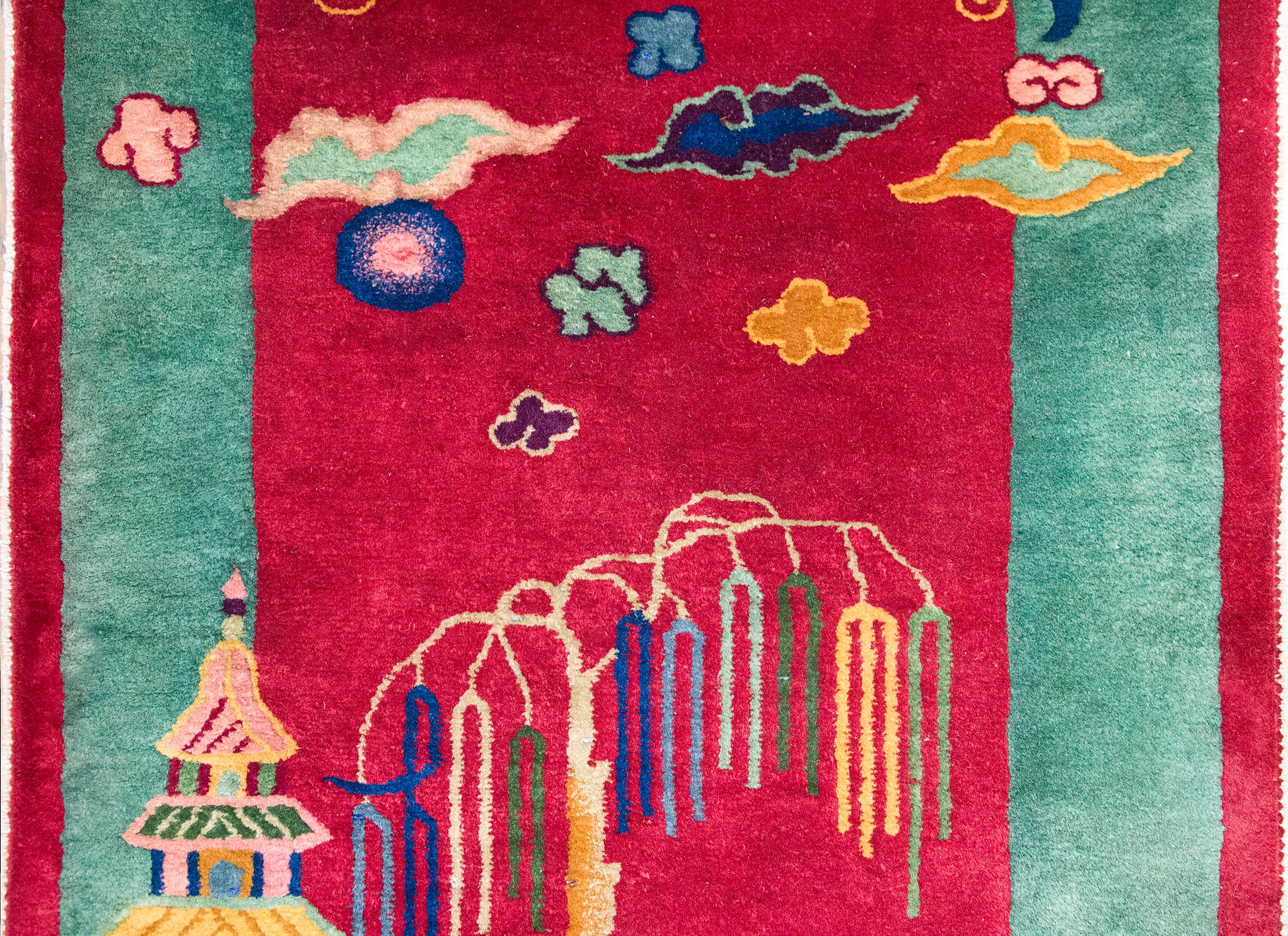 Tapis Art Déco chinois du début du 20ème siècle en vente 1