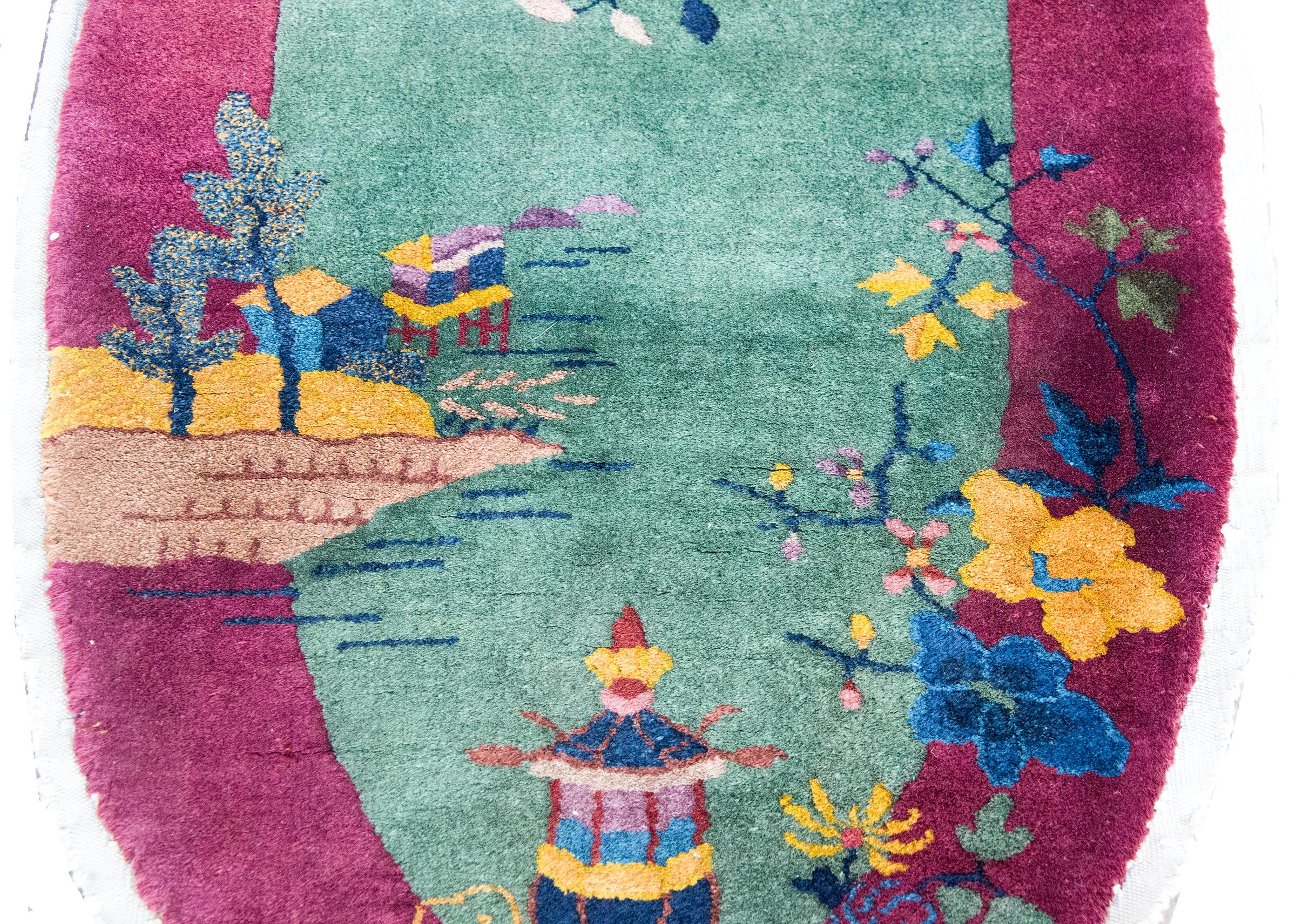 Tapis Art Déco chinois du début du 20ème siècle en vente 1