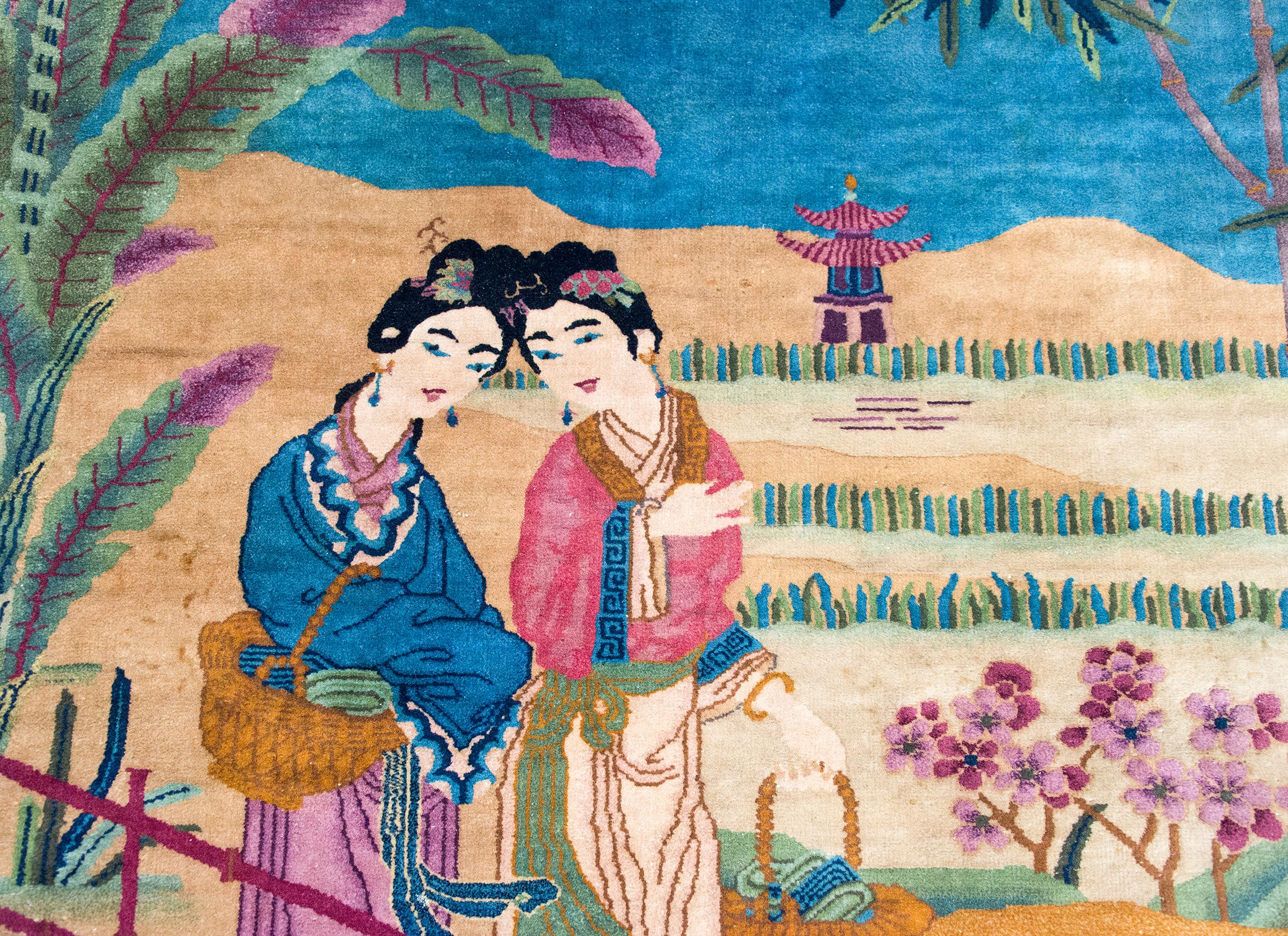 Early 20th Century Chinese Art Deco Rug im Angebot 1
